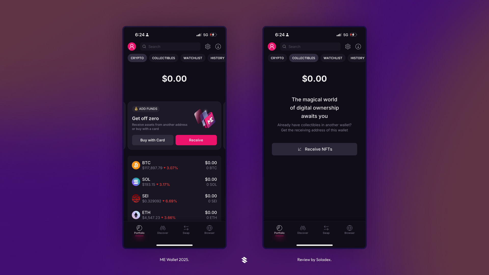 The portfolio screen inside Magic Eden Wallet