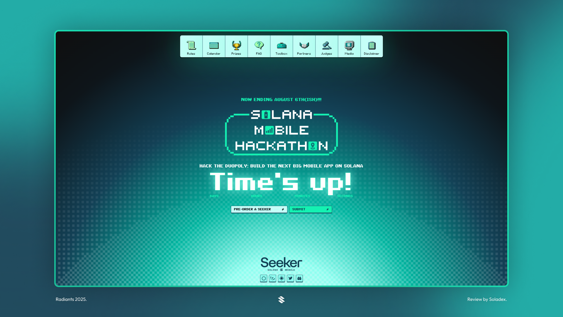 Radiants DAO running the Solana Mobile Hackathon in 2025