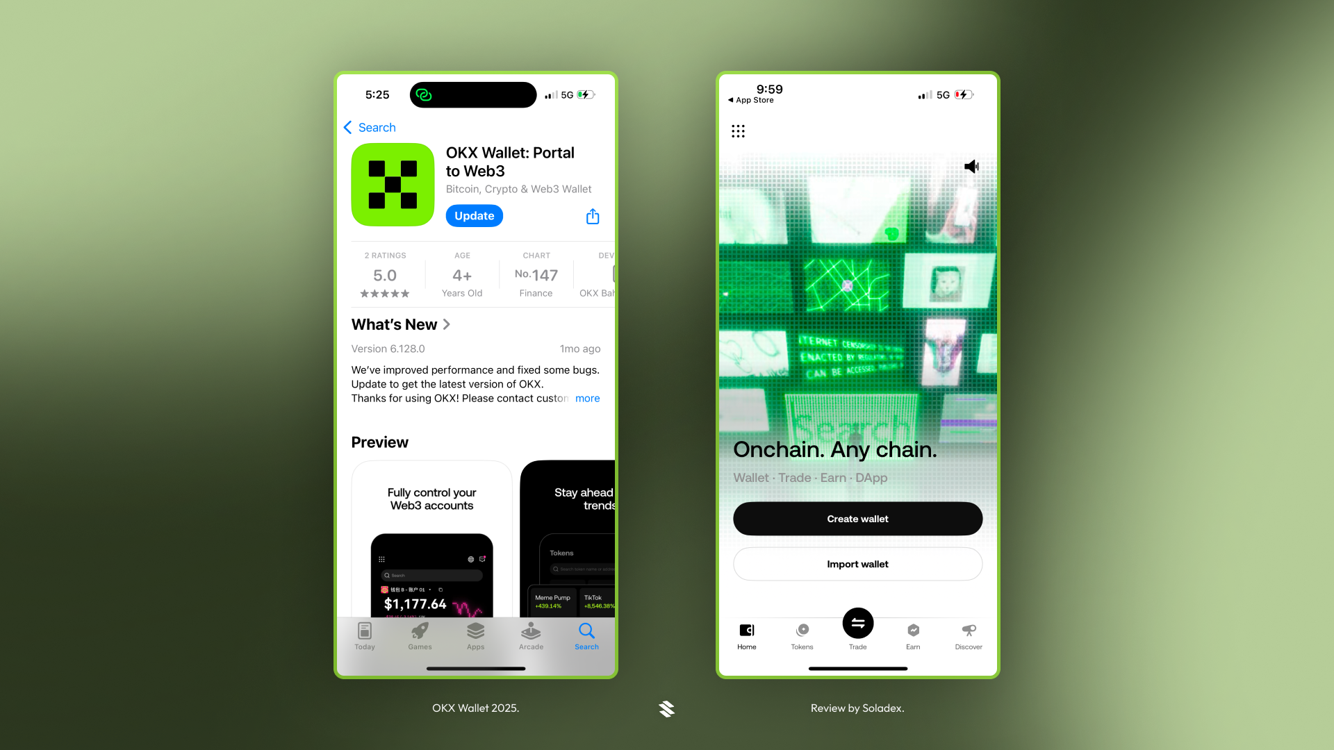 The listing page for downloading OKX wallet on iOS.