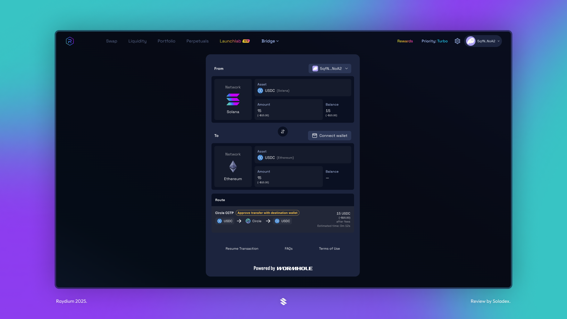 The Raydium bridge allows users to port coins from Solana to other blockchains and vice versa