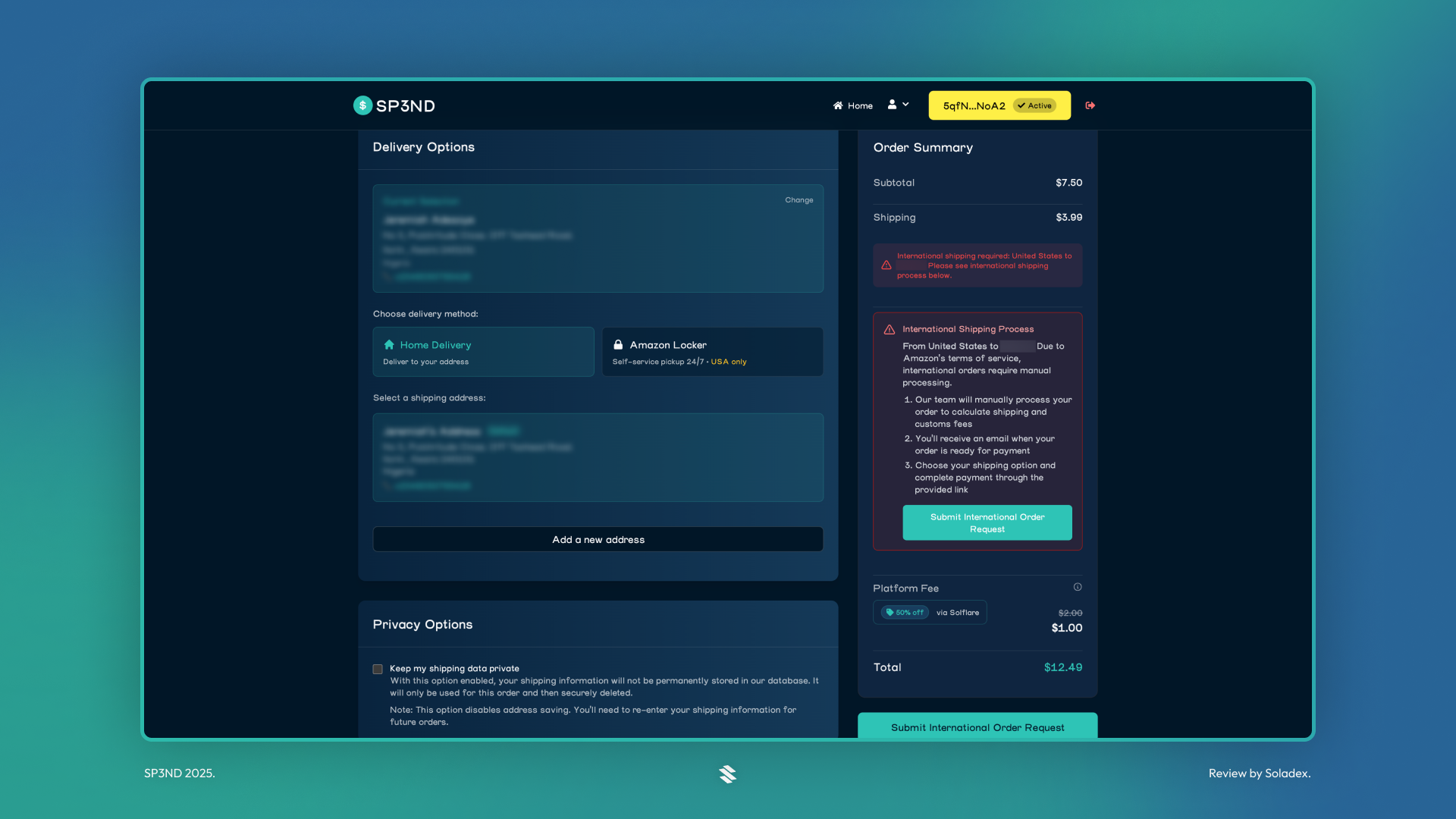 An additional prompt for international users