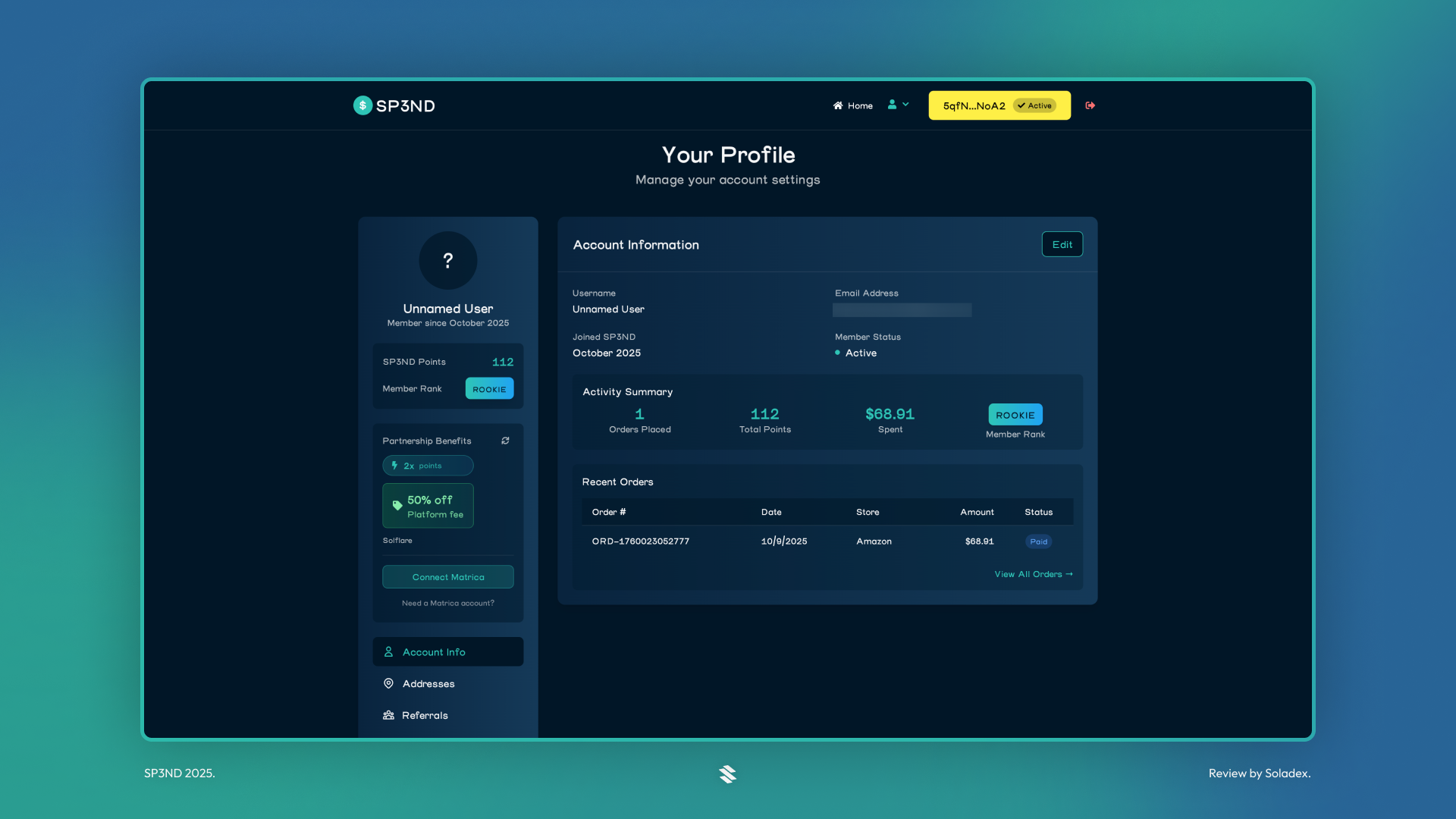 After placing an order, you can view your profile to check the status of your order.