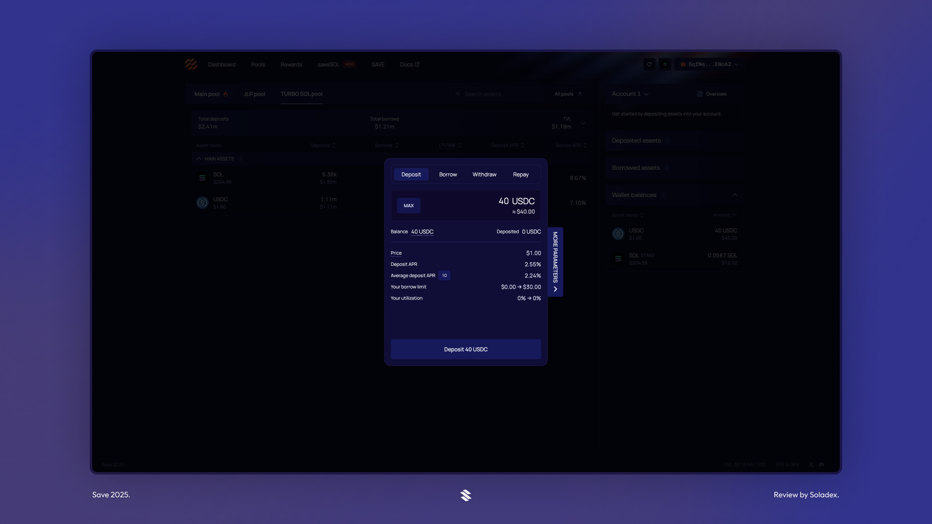 Depositing and borrowing on Save Finance