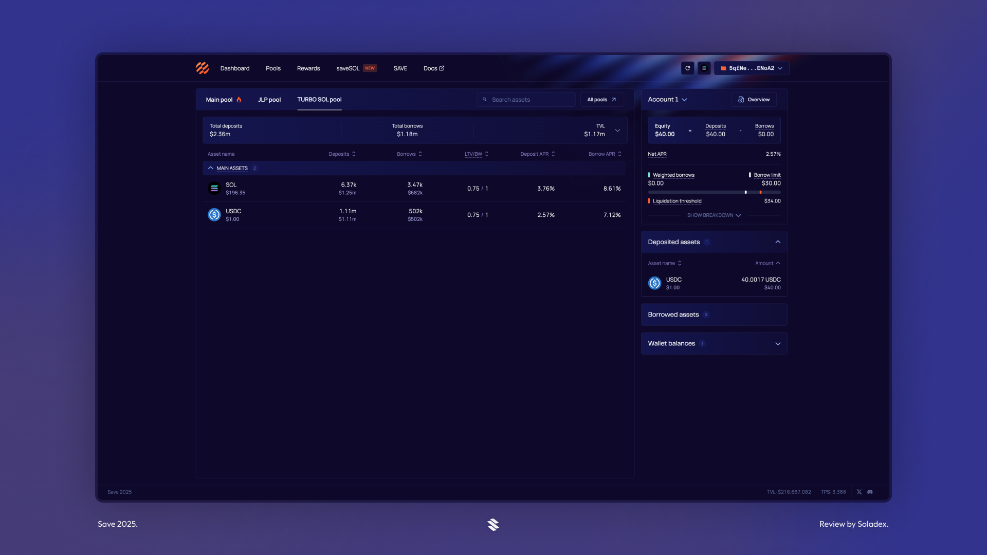 Displaying the borrowing rates on Save Finance