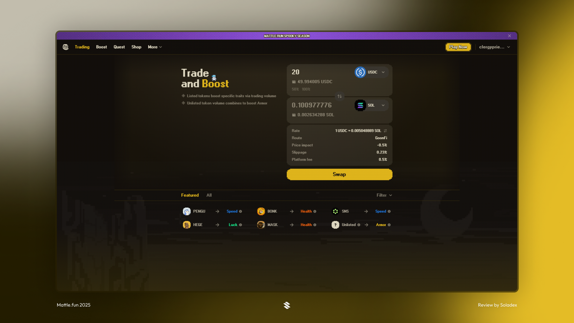 Mattle's trade to play mechanic