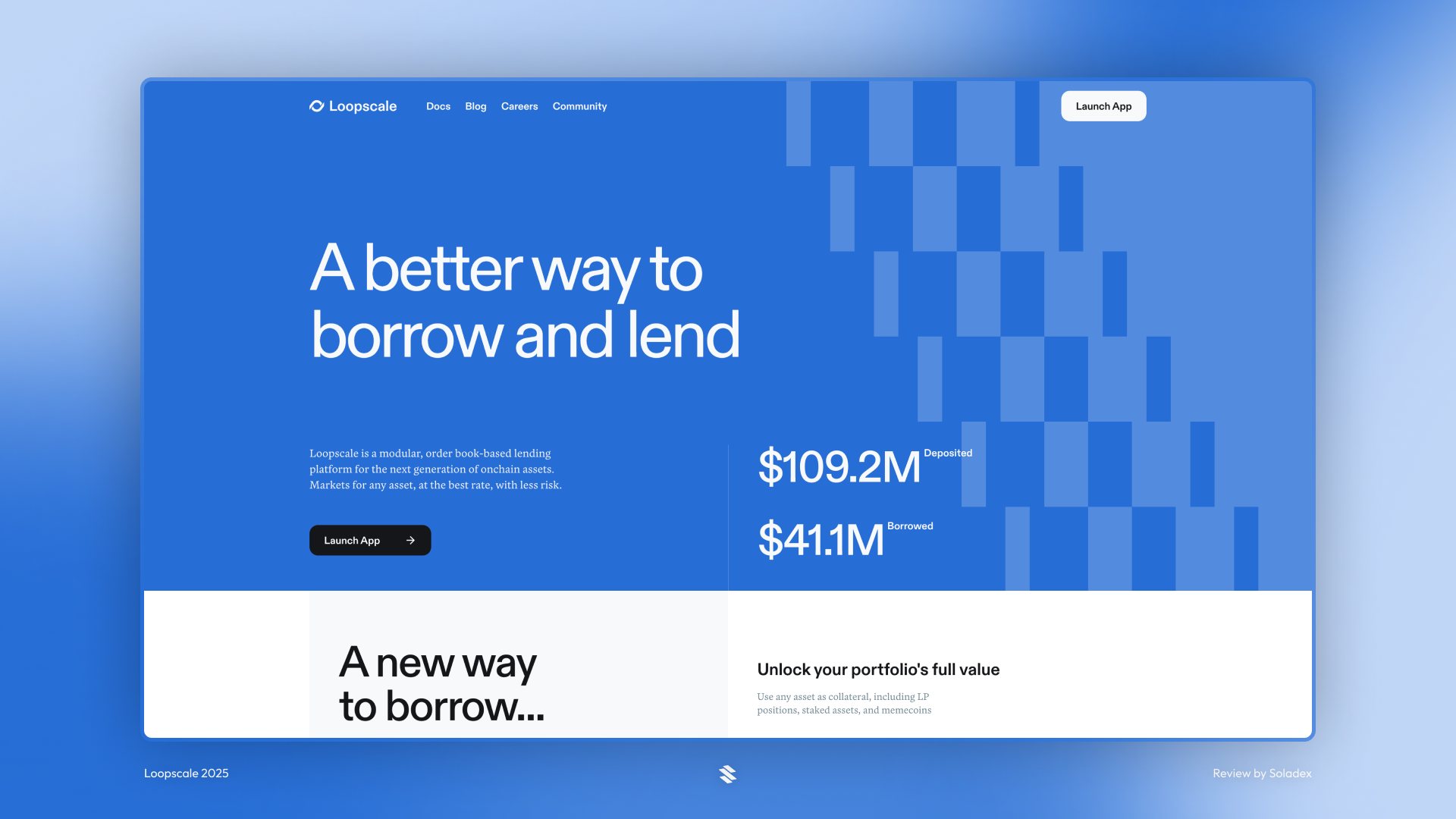 The homepage of Loopscale