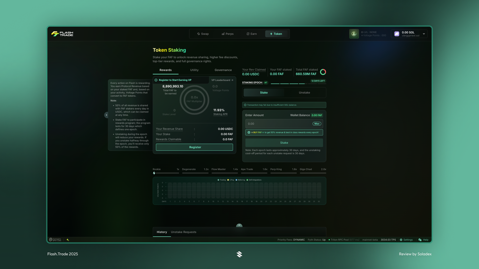 The Flash Trade $FAF token on Solana