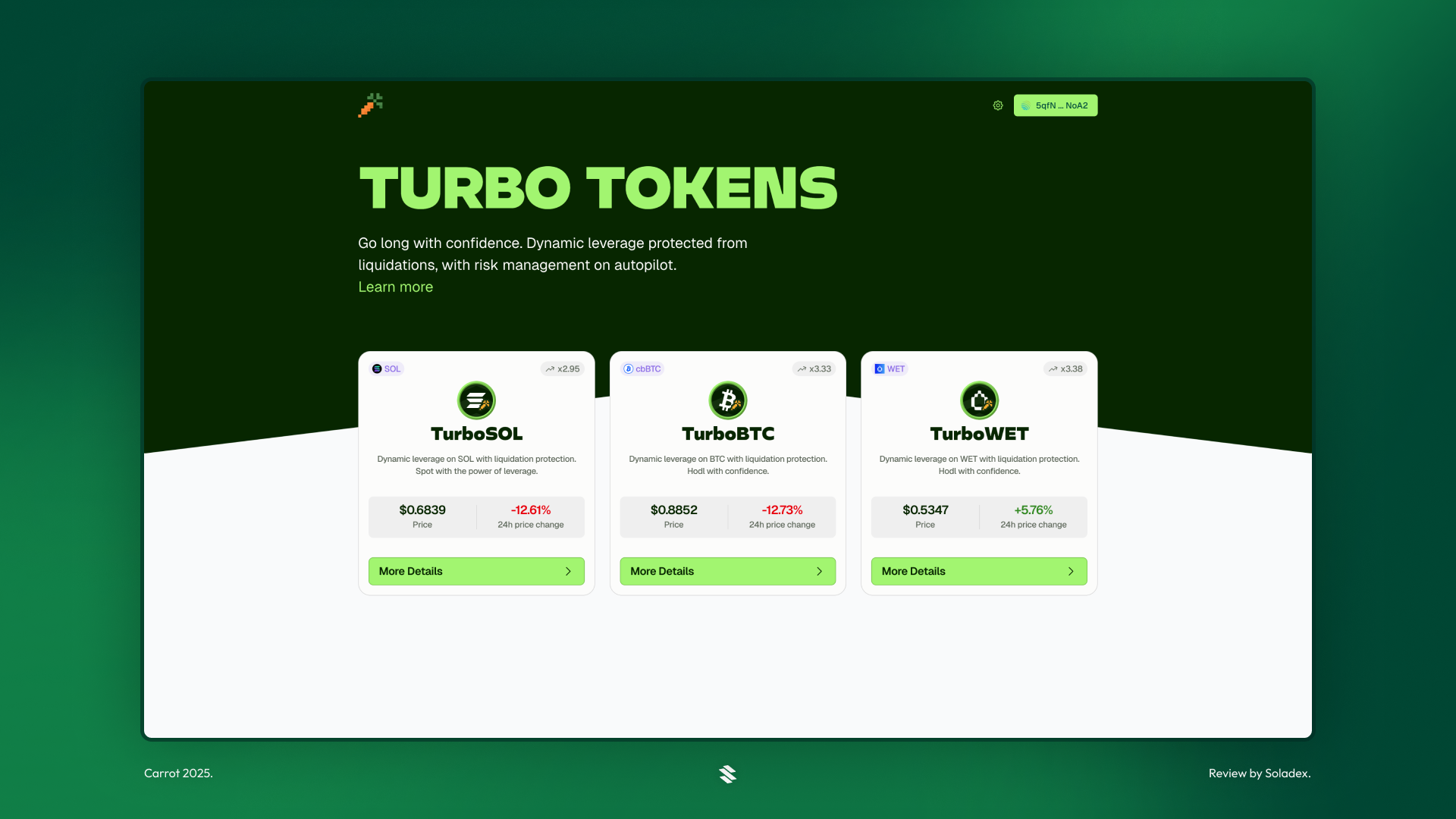 Carrot offers Turbo Tokens with 0 liquidation risk