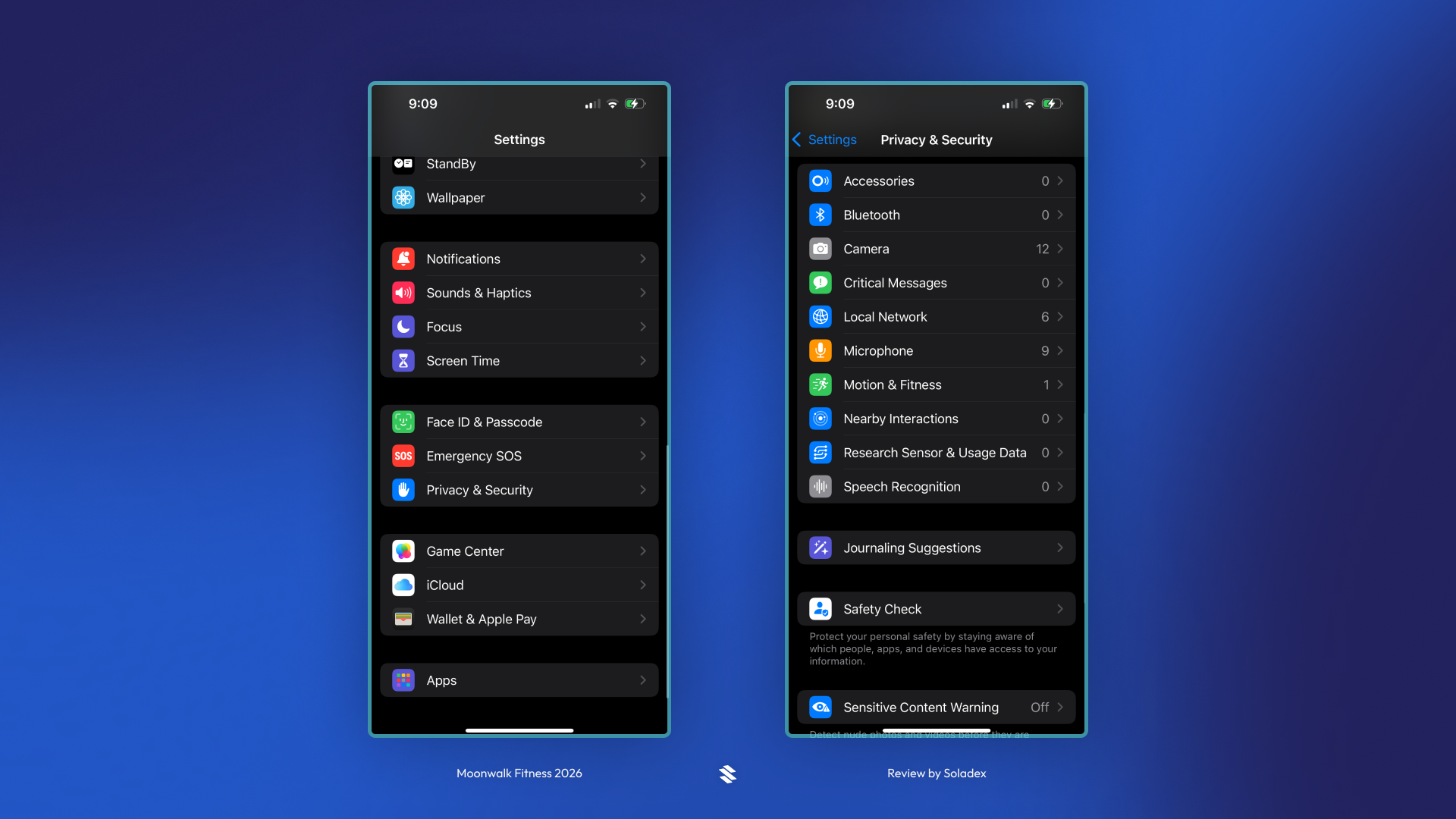 Configuring the settings in iOS