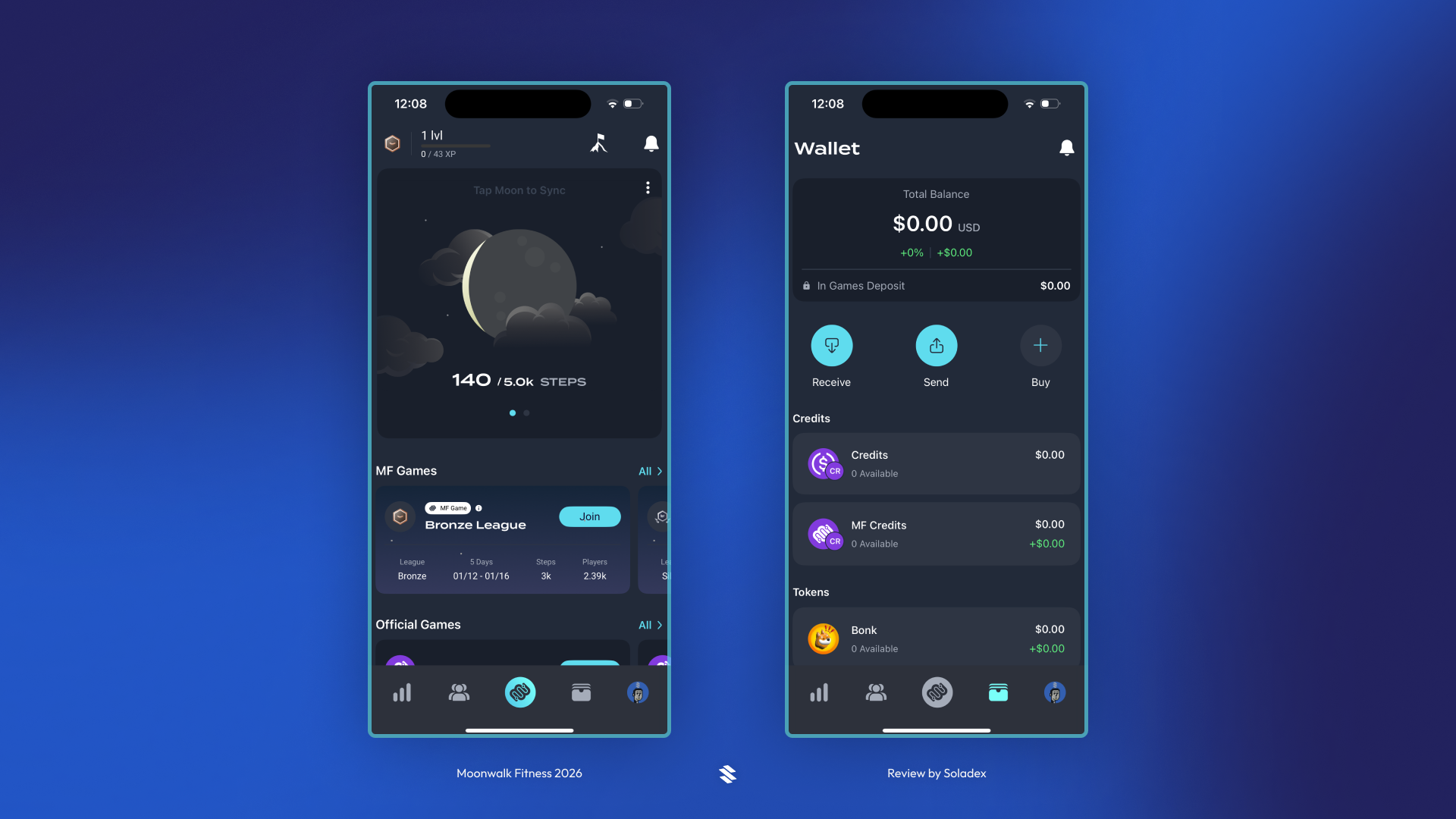 Moonwalk comes with a built in native Solana wallet