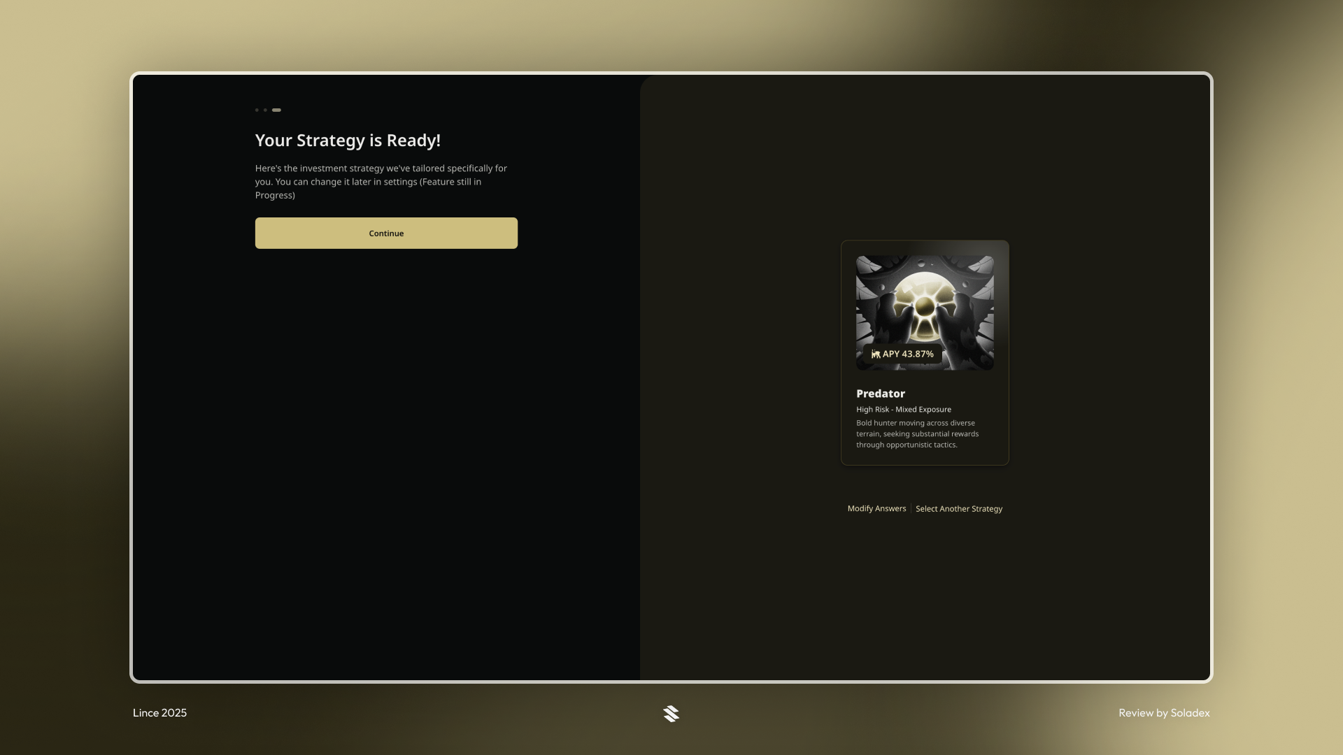 Confirming the strategy is ready for use