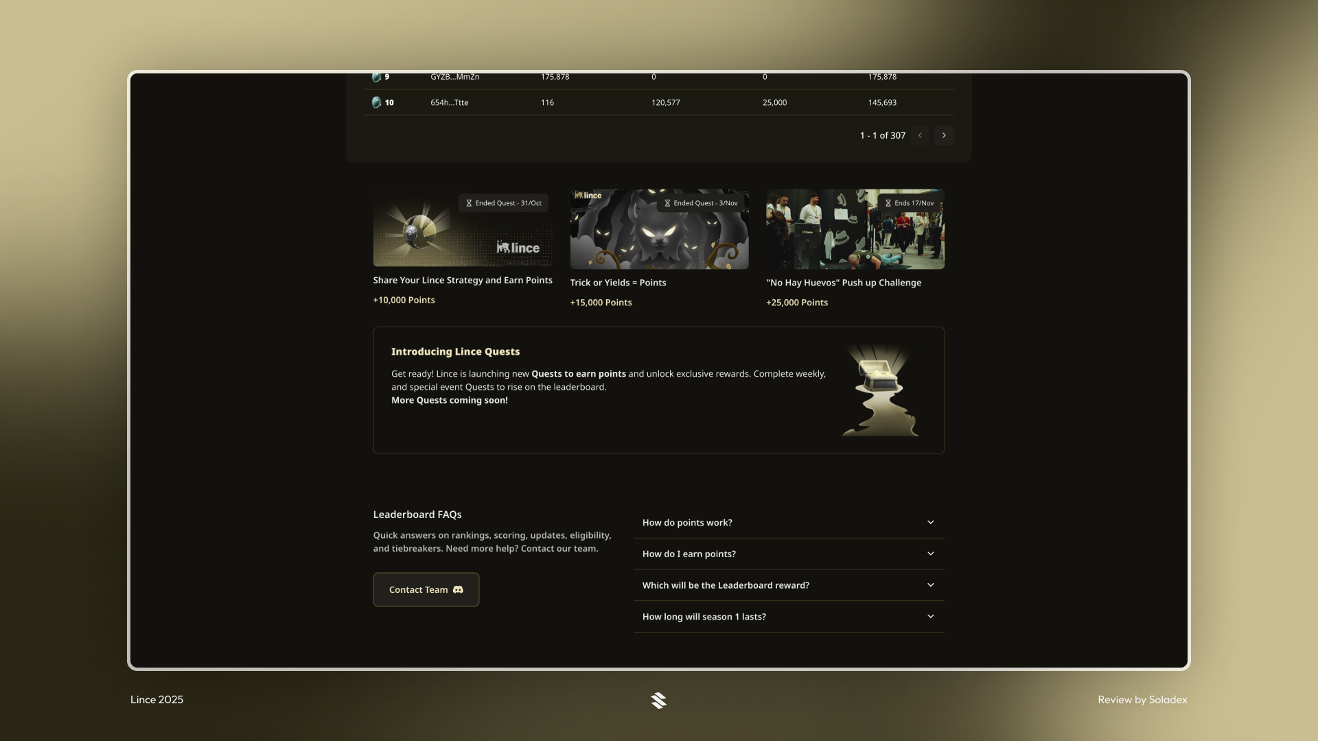 Quests on Lince are coming soon