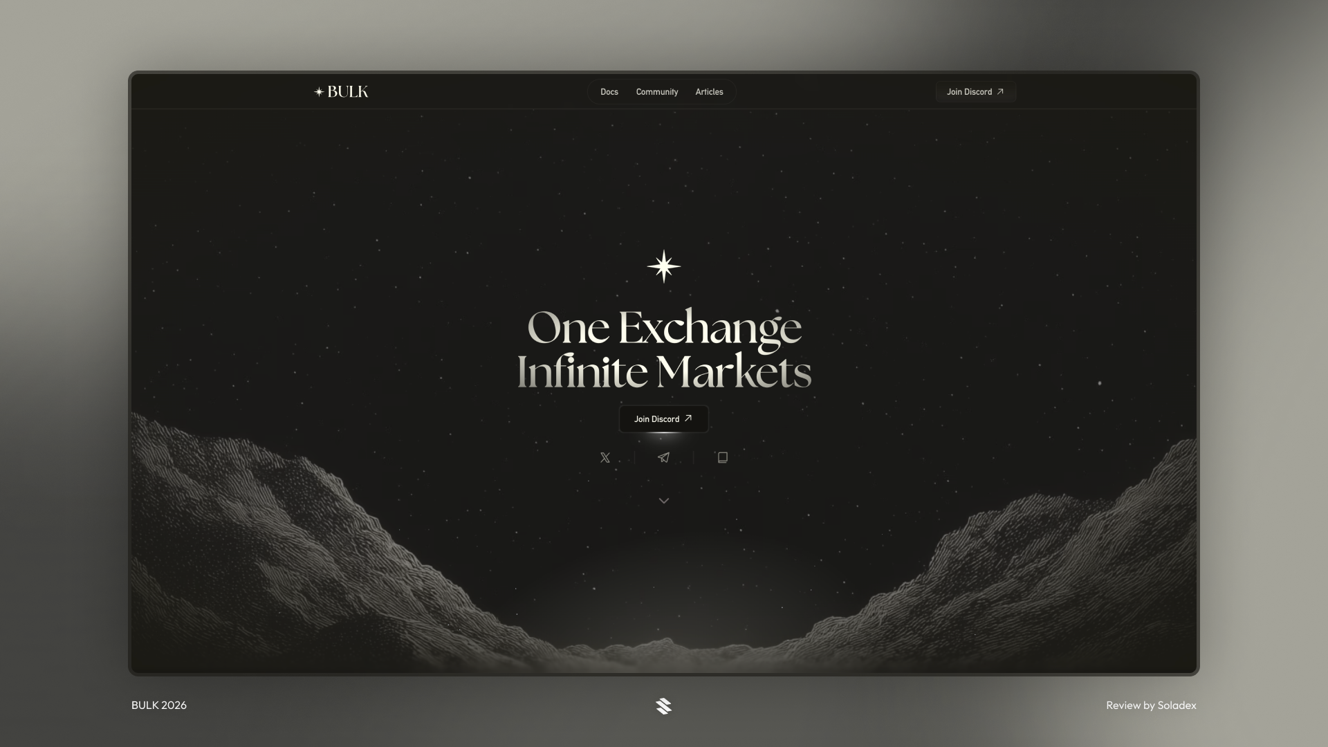 The BULK trading home screen