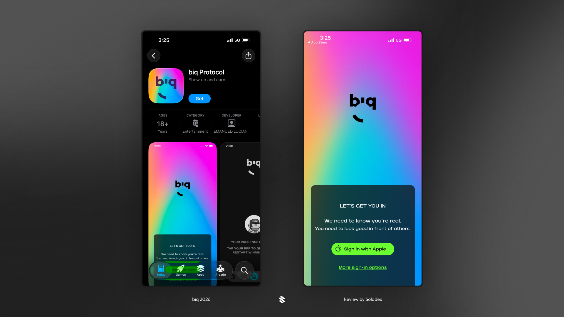 Downloading the biq Protocol app inside the Apple app store.