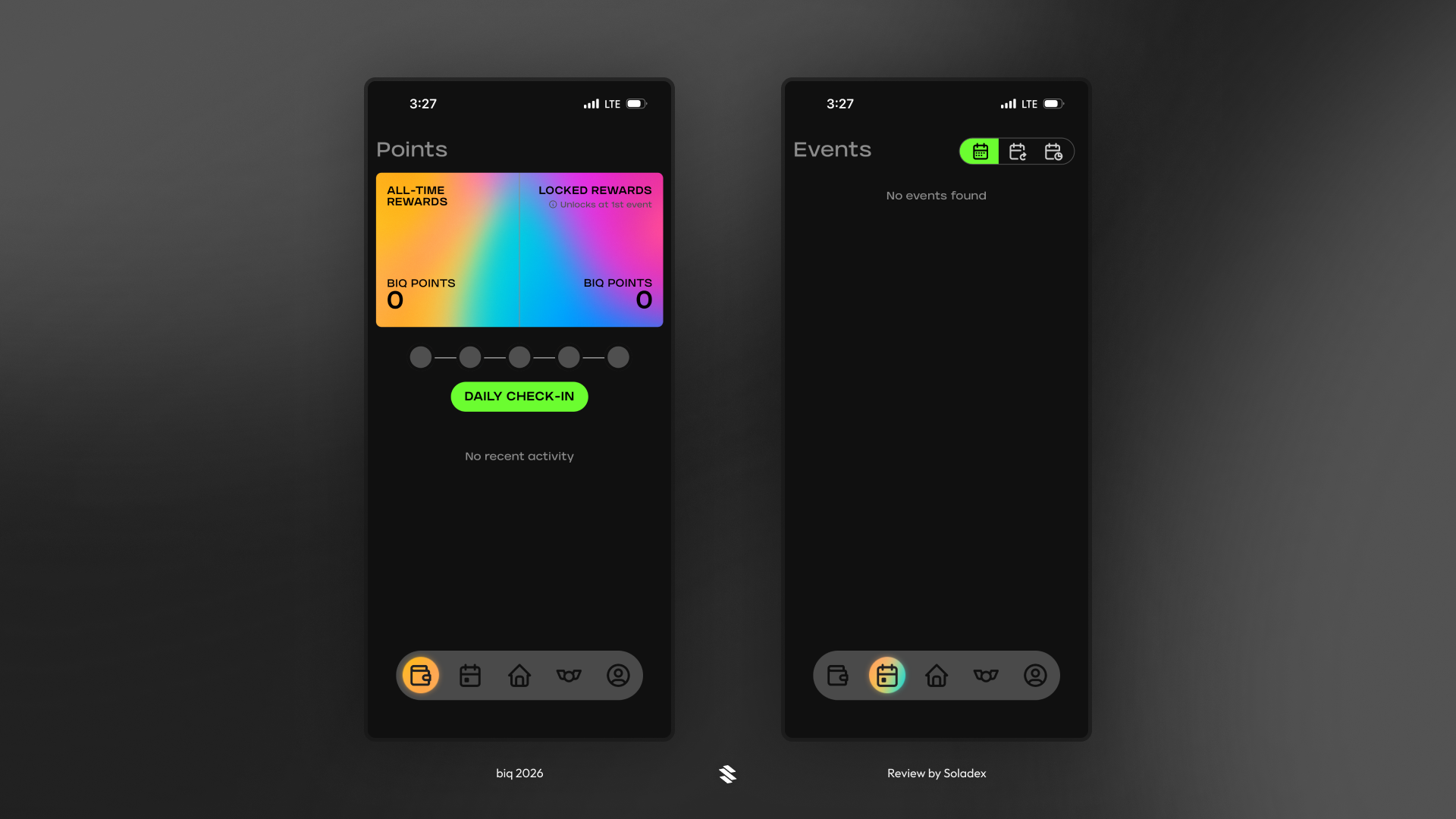 Earning biqPoints inside the biq app.