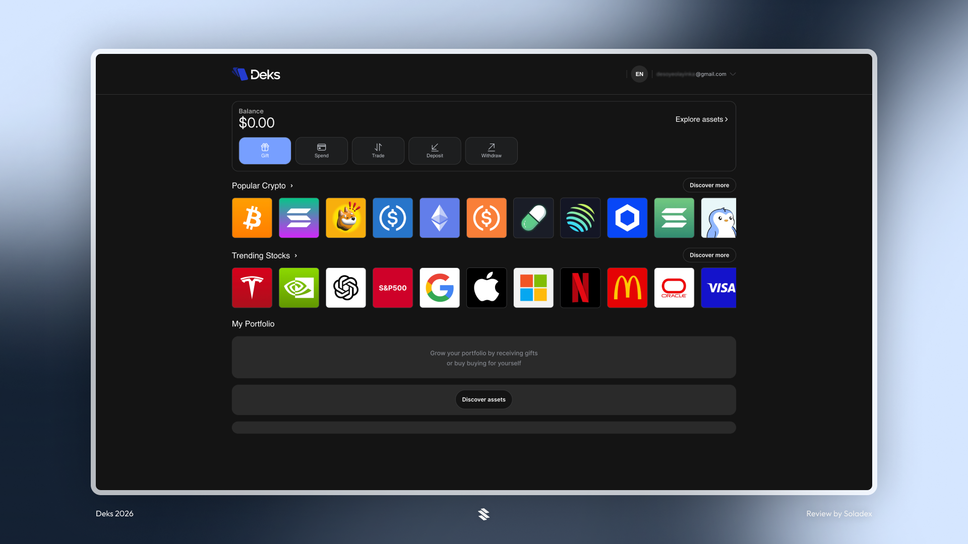 Various gift cards available