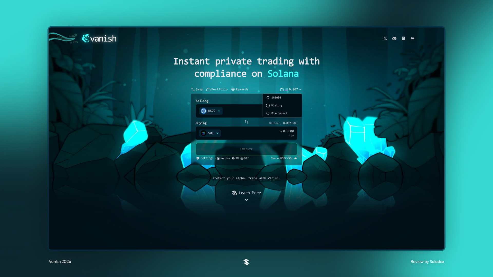 Showing how to unshield tokens on Vanish
