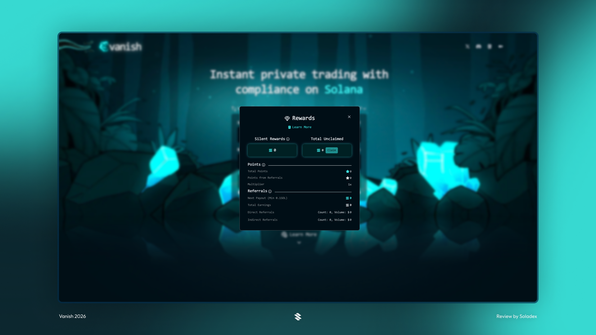 Vanish allows users to earn rewards for completing certain tasks.