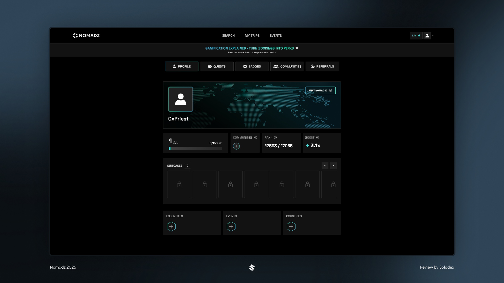Adding our profile information to the Nomadz account