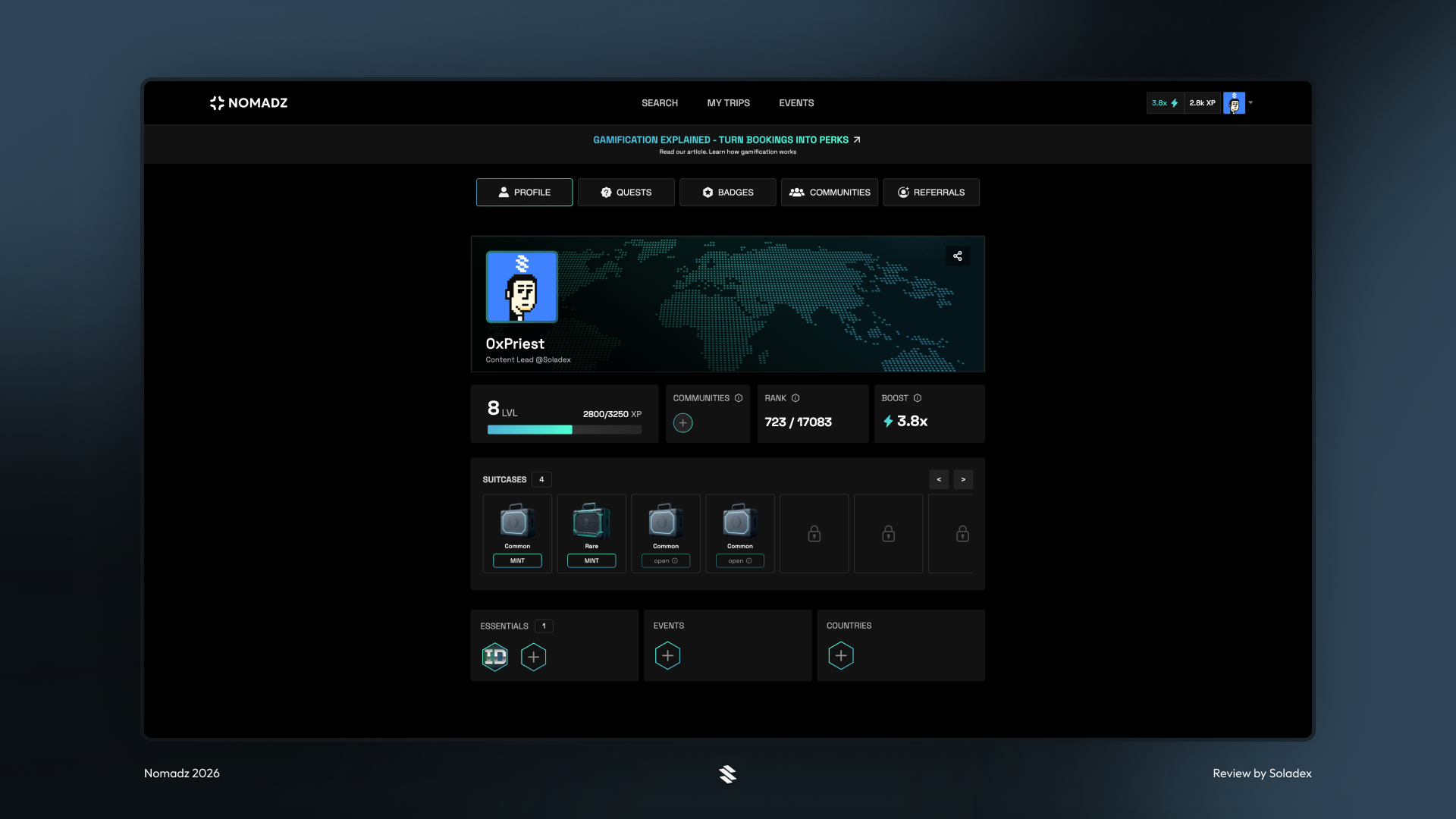 As you can see, we earned XP and levels for completing some basic tasks inside the app.