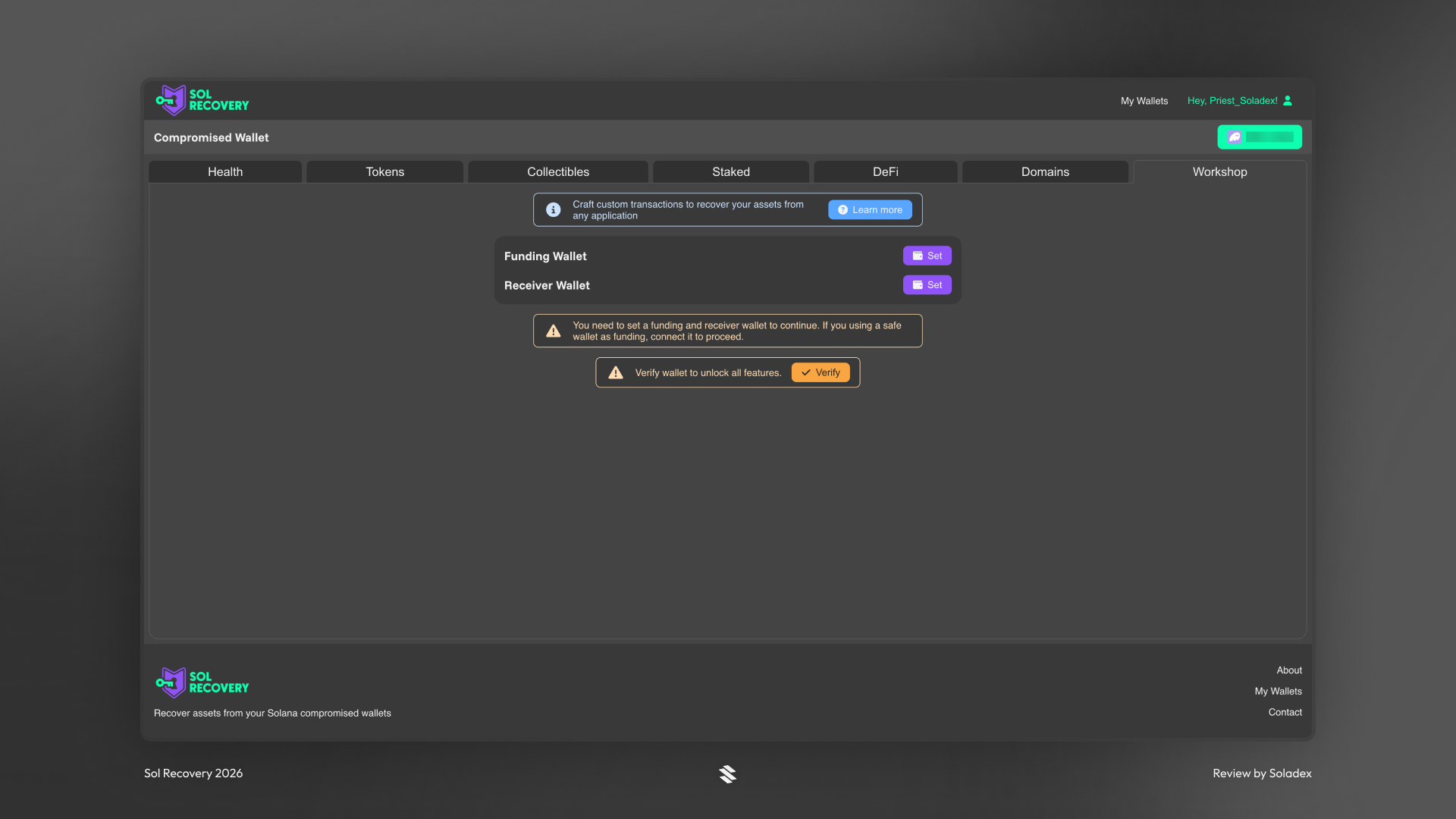 The workshop feature allows users to check where a transaction will land before creating it on the blockchain