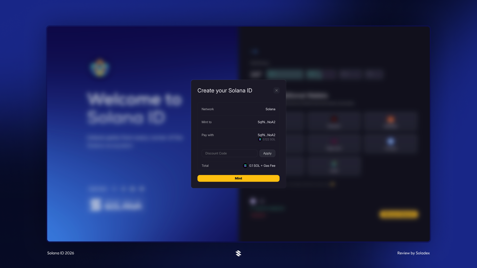 Activating your Solana ID via an on chain mint.