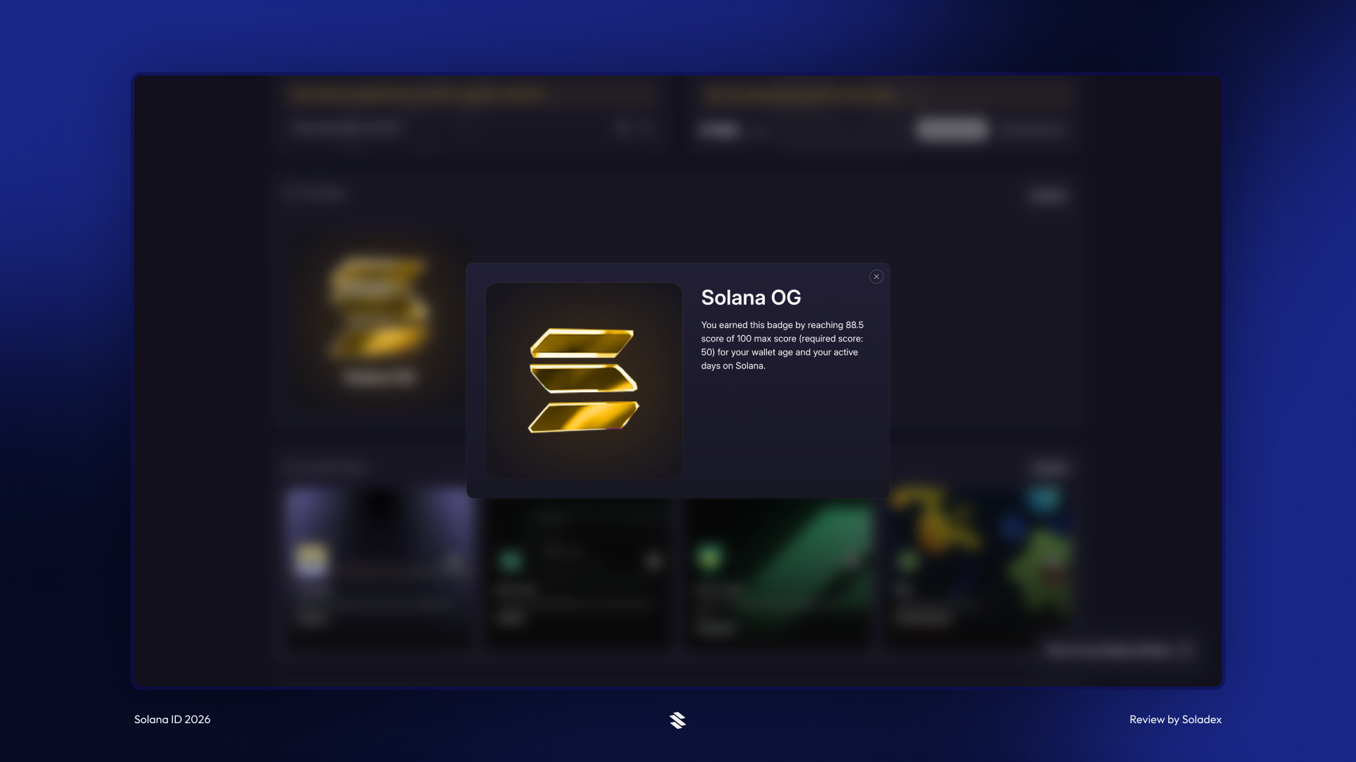 An example of an earned badge on Solana ID