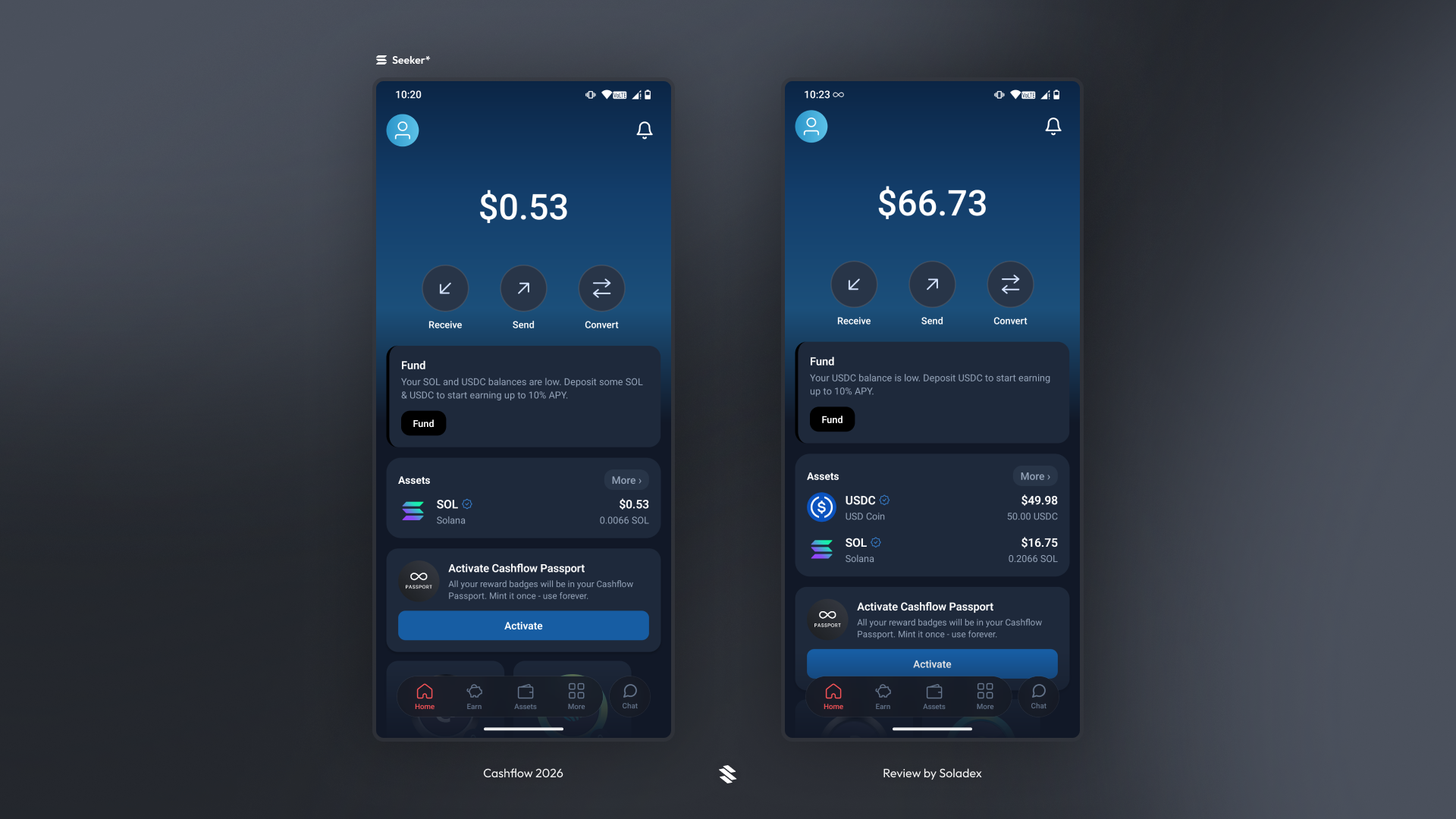 Getting started with the Cashflow App including making a deposit with USDC