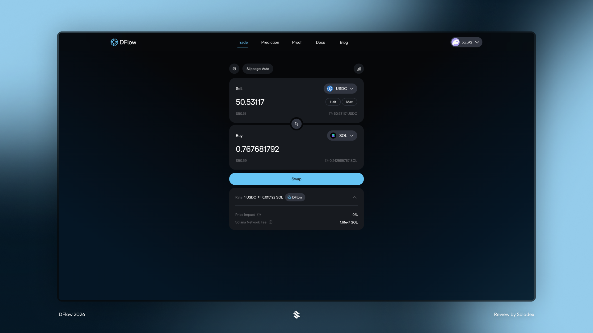 Executing a trade on DFlow
