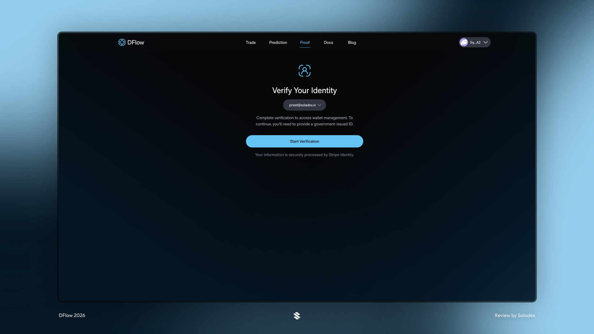 Verifying identity using DFlow Proof