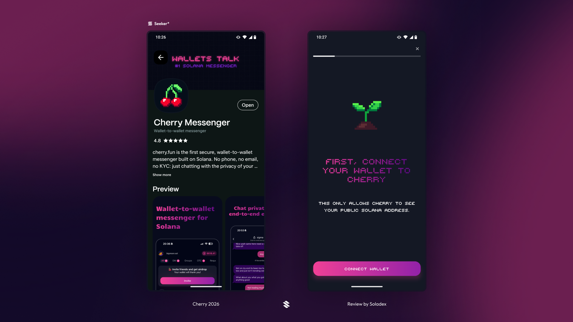 The Cherry app inside the Seeker dApp store