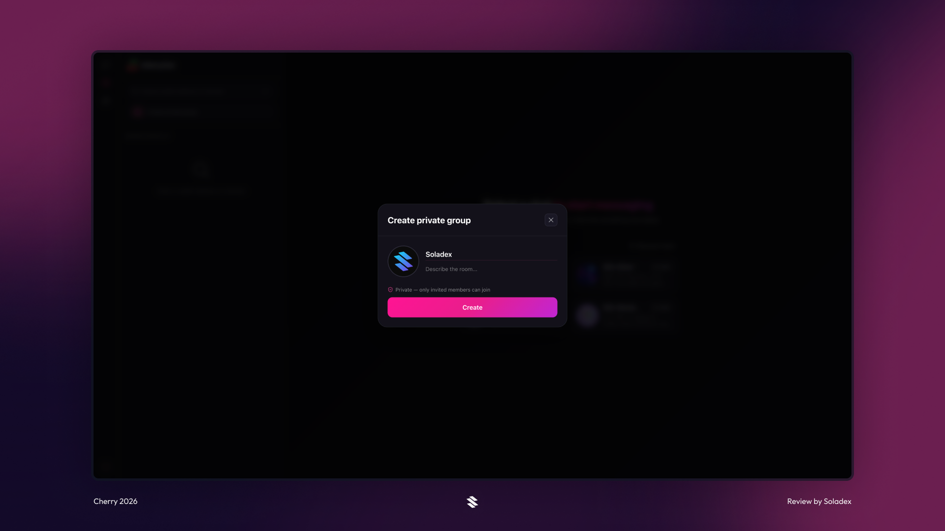 Creating a private group for Soladex