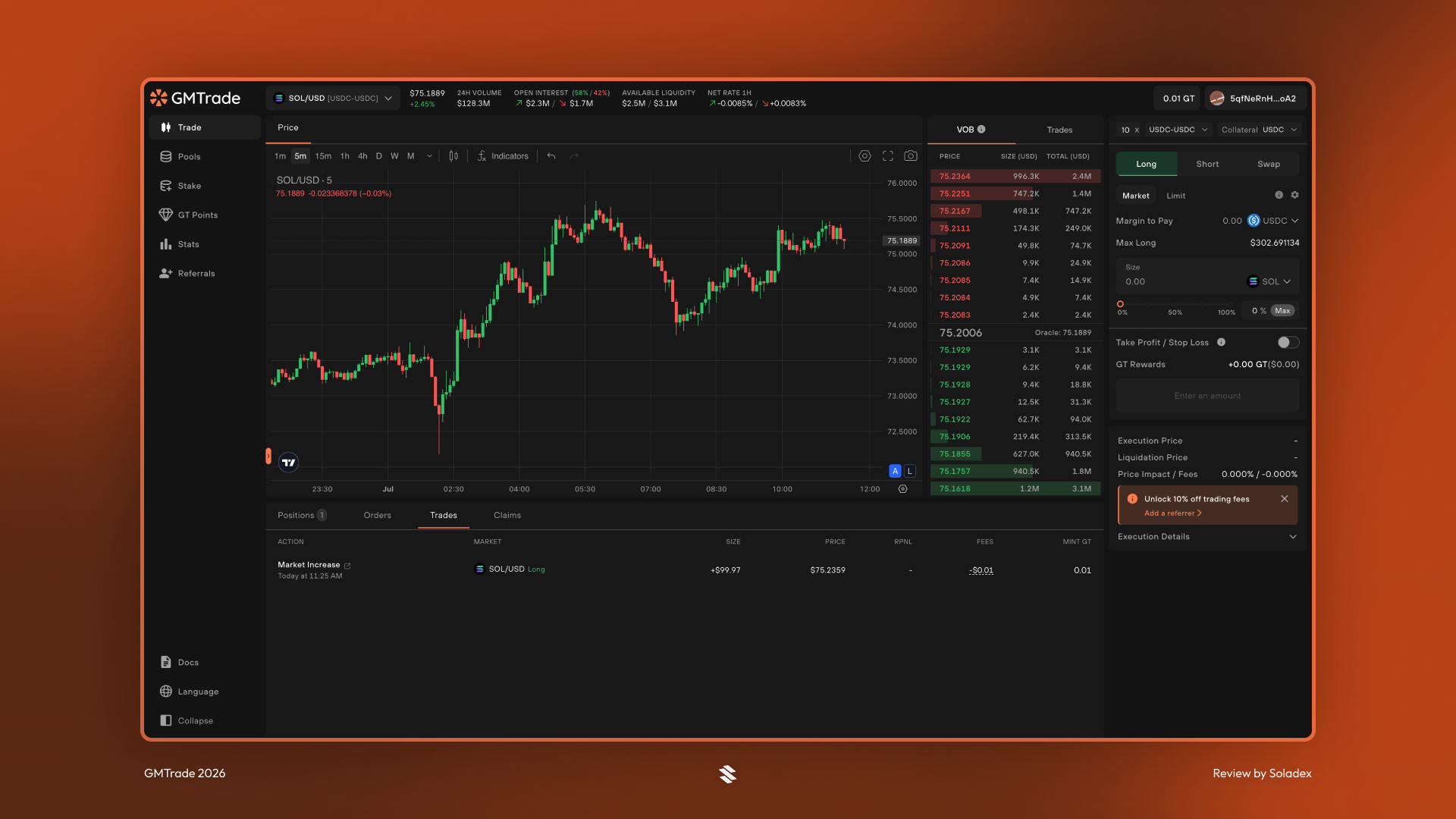 Closing an open trade on GMTrade