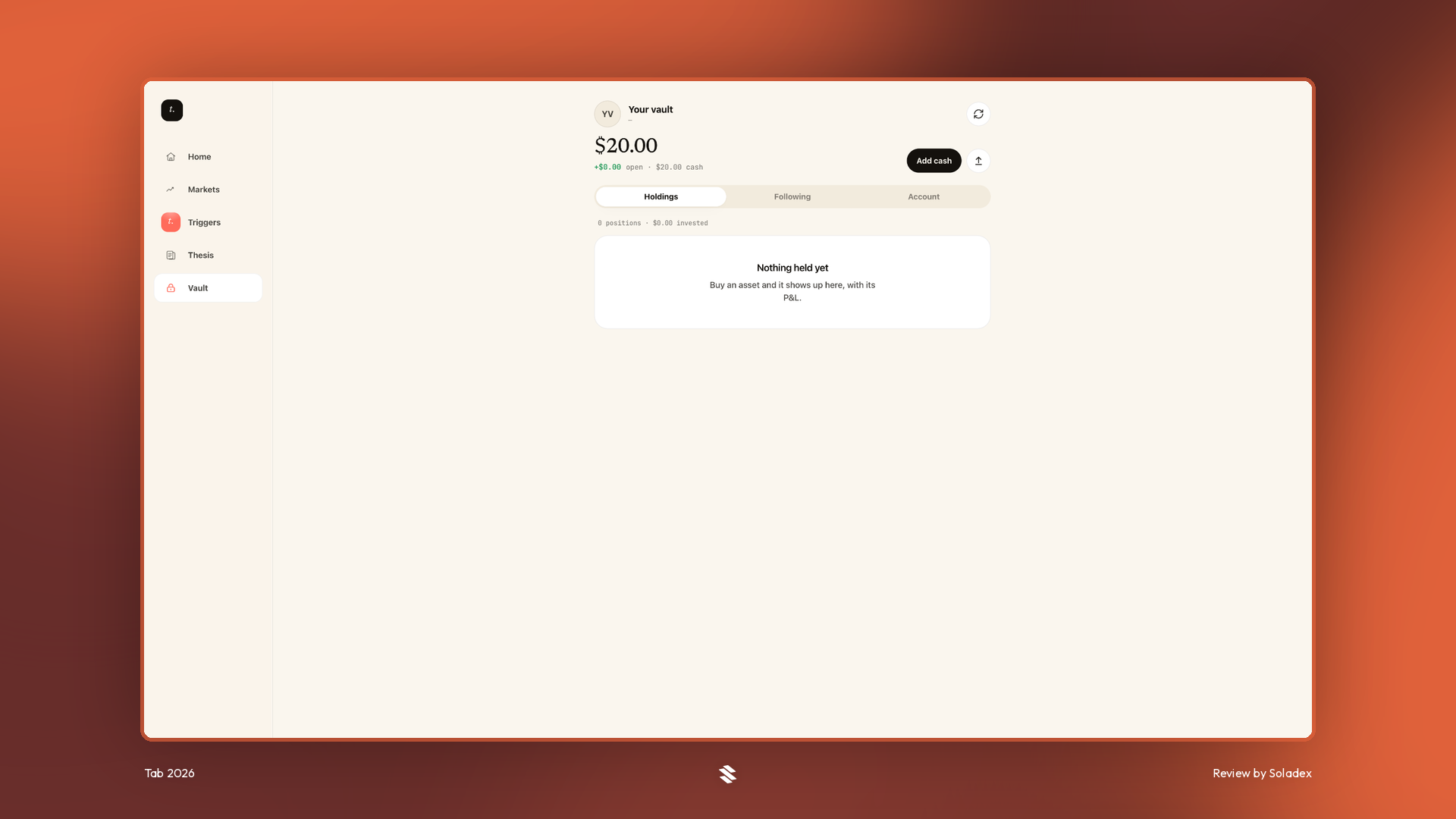 Creating a USDC trading vault on Tab Markets