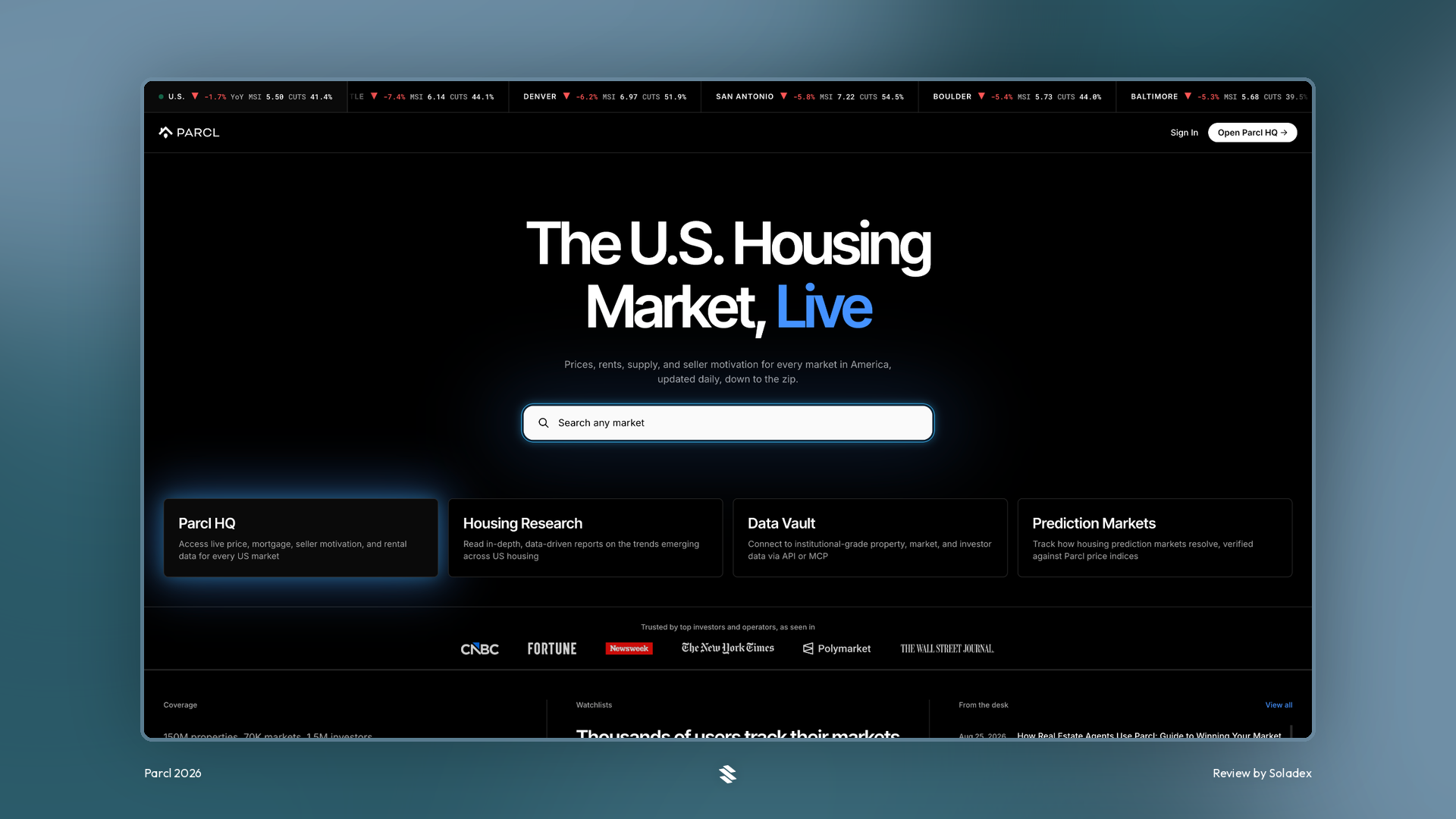 The Parcl housing data platform on Solana