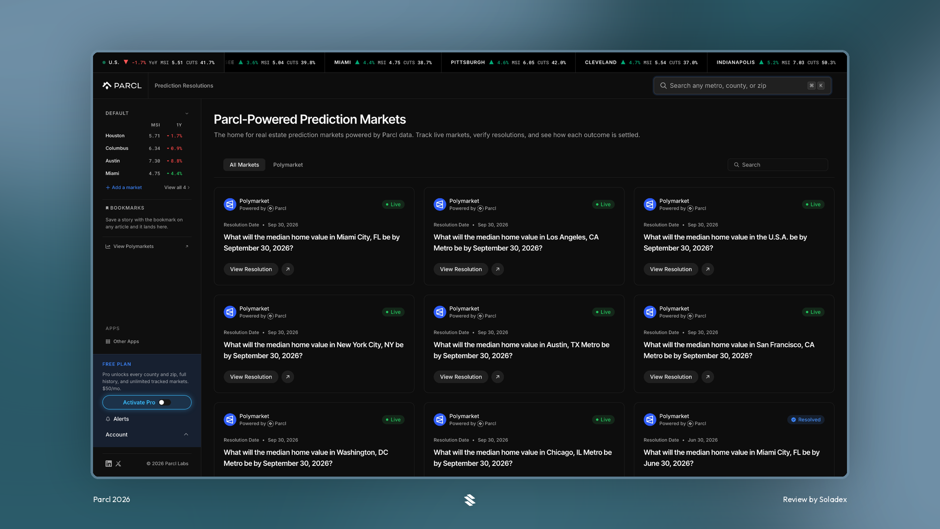 A Parcl and Polymarket housing prediction market