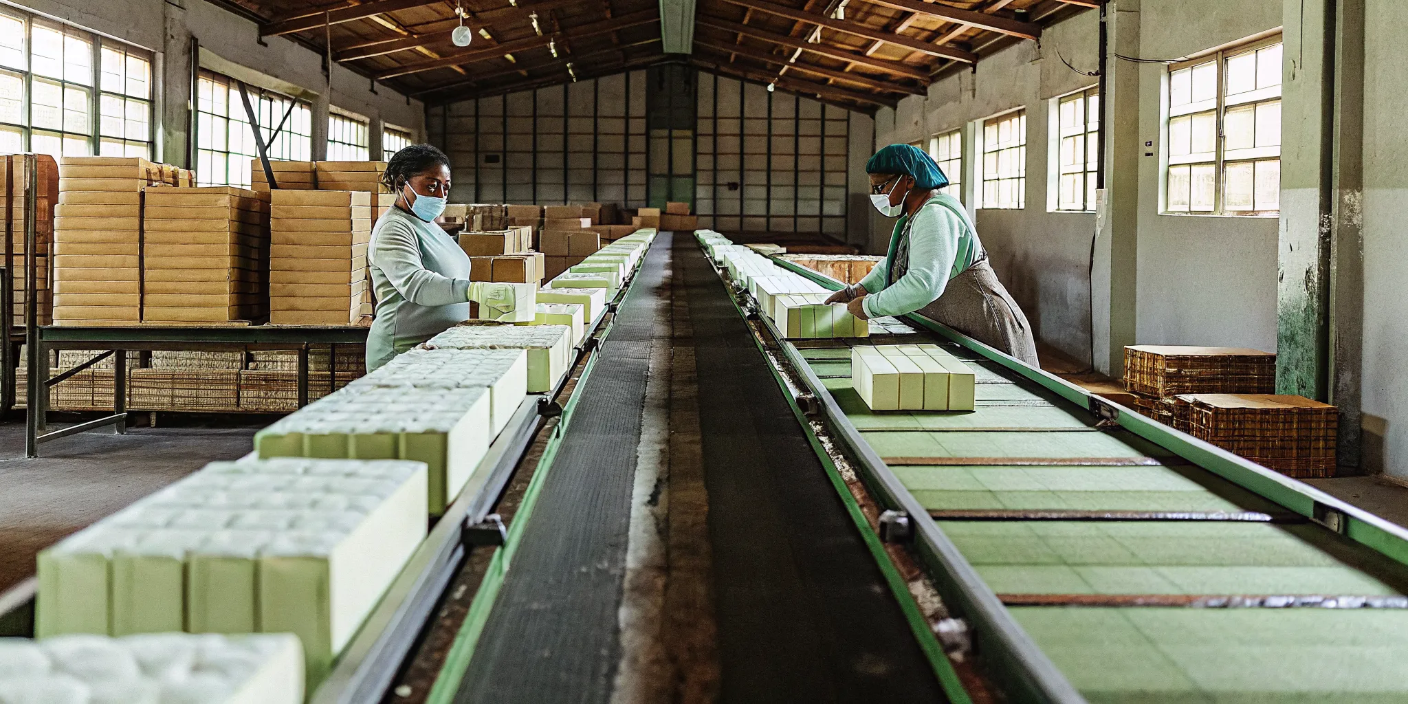 Warehouse team sorting and grading returned FBA inventory at a returns processing facility
