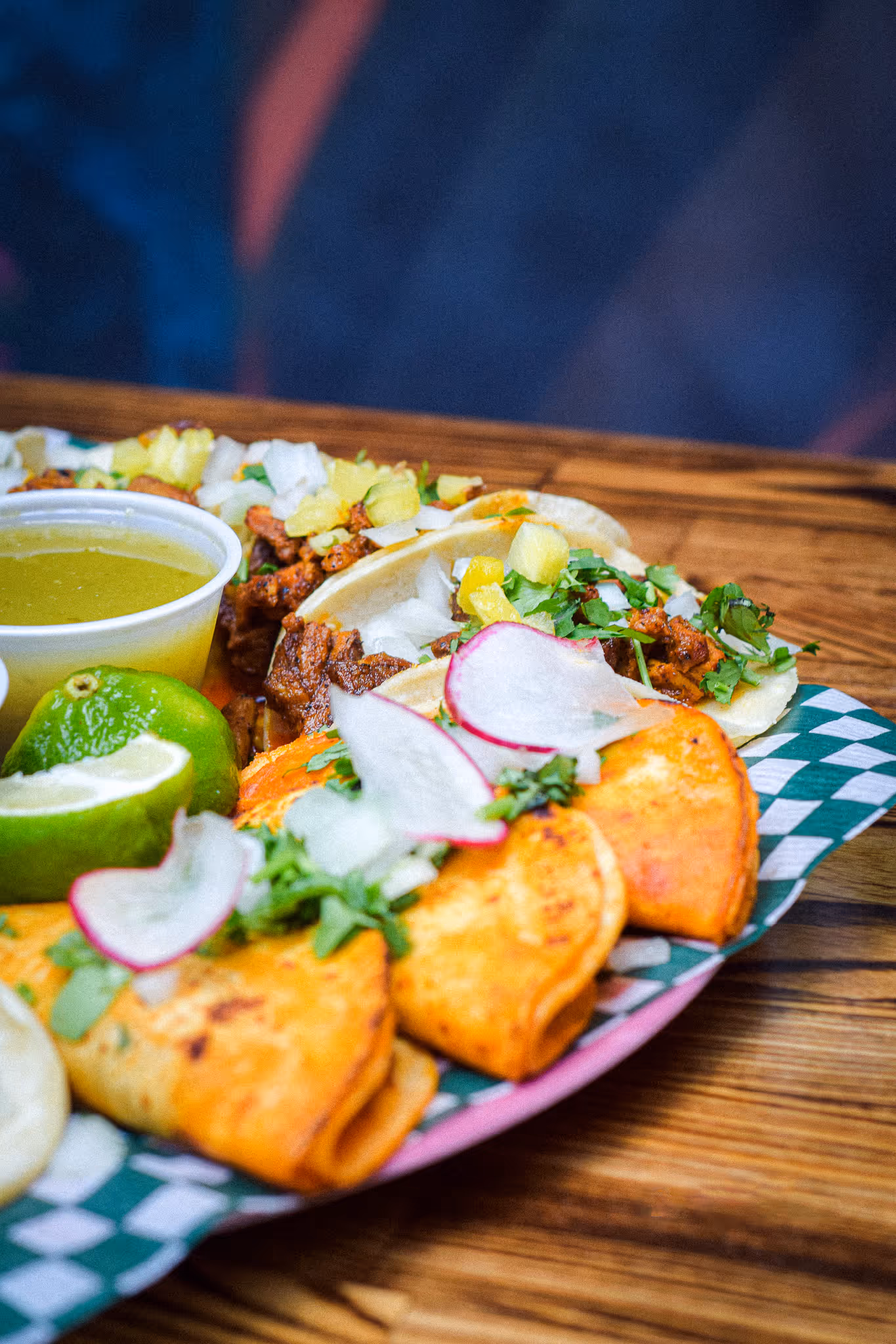 Authentic Latin cuisine,
Mexican-inspired flavors, Signature dishes, Birria Tacos