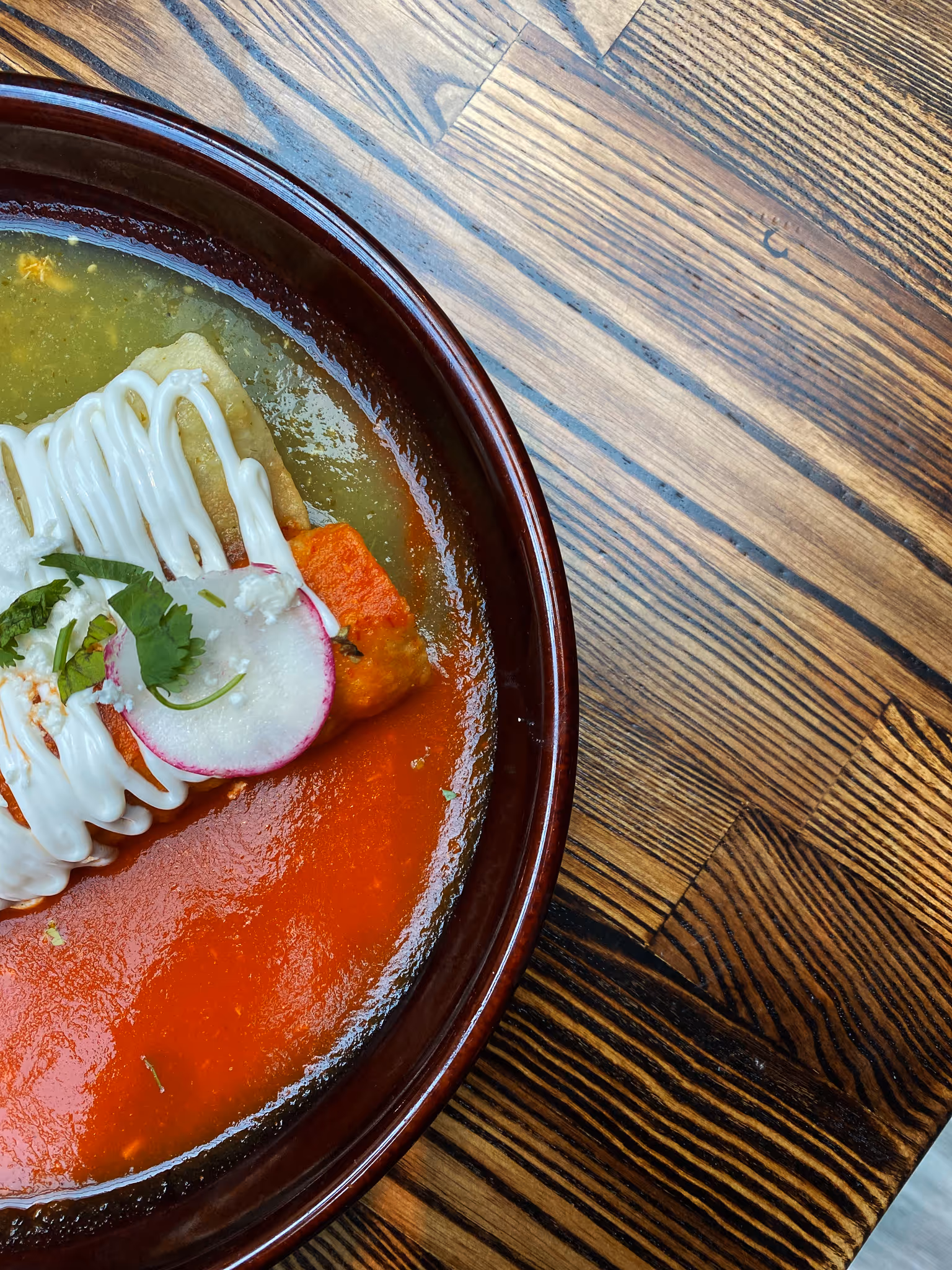 Authentic Latin cuisine
Mexican-inspired flavors
enchiladas divorciadas