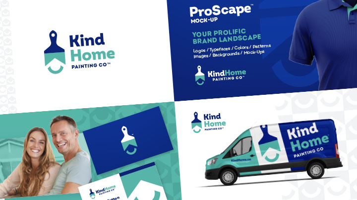 Kind Home Painting Co visual identity across logo, shirt, and van