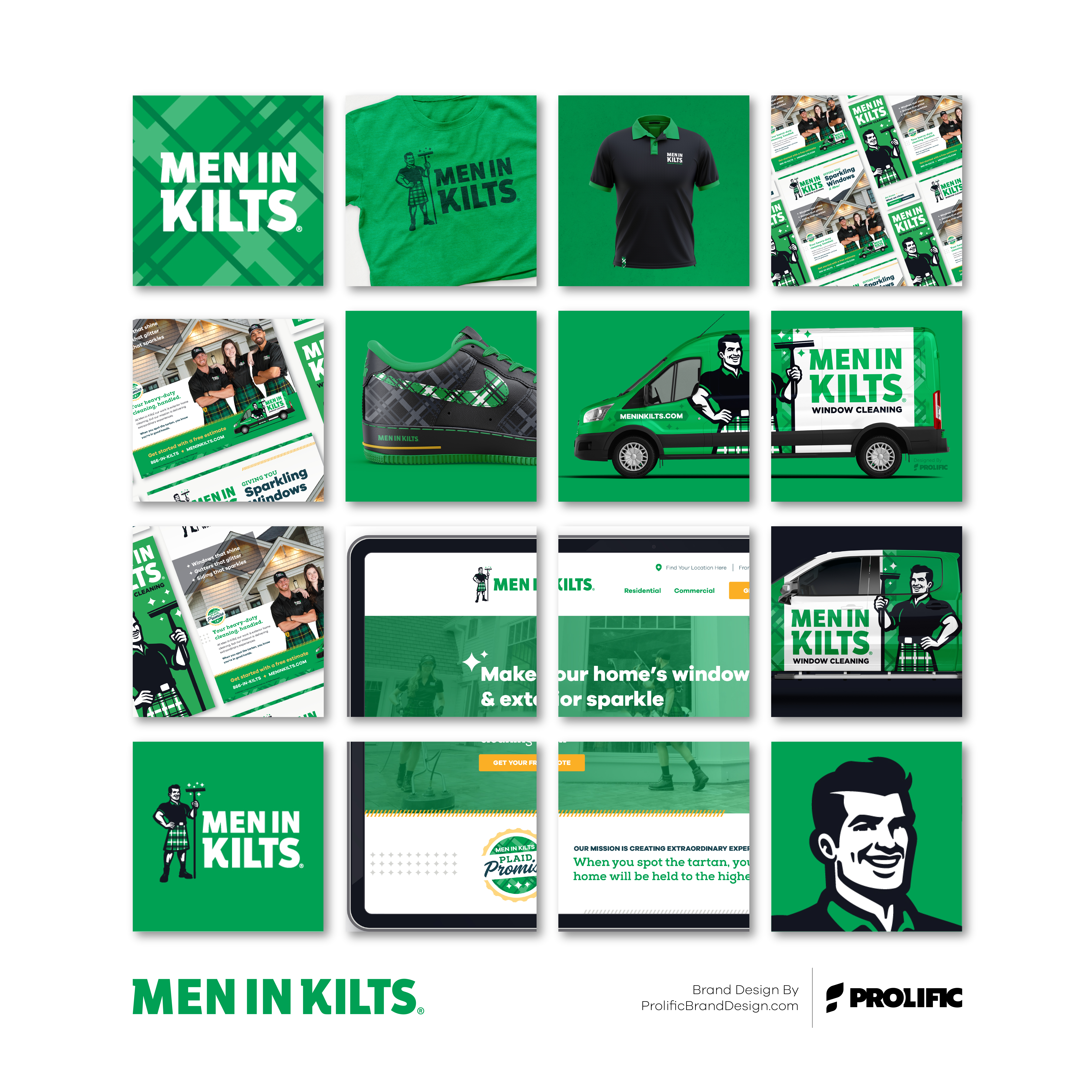 Men in Kilts brand rollout across logo, uniforms, vehicles and marketing