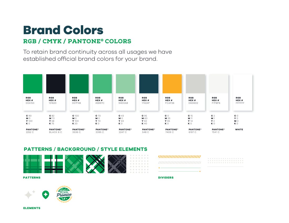 Brand colors page