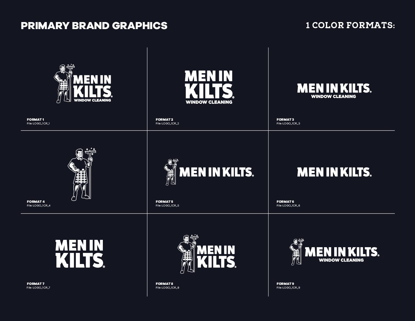 Primary graphics, one color reversed