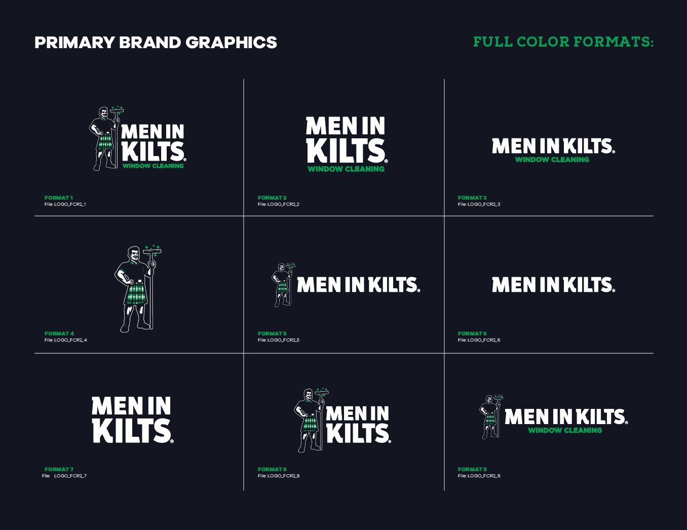 Primary graphics, full color reversed on dark
