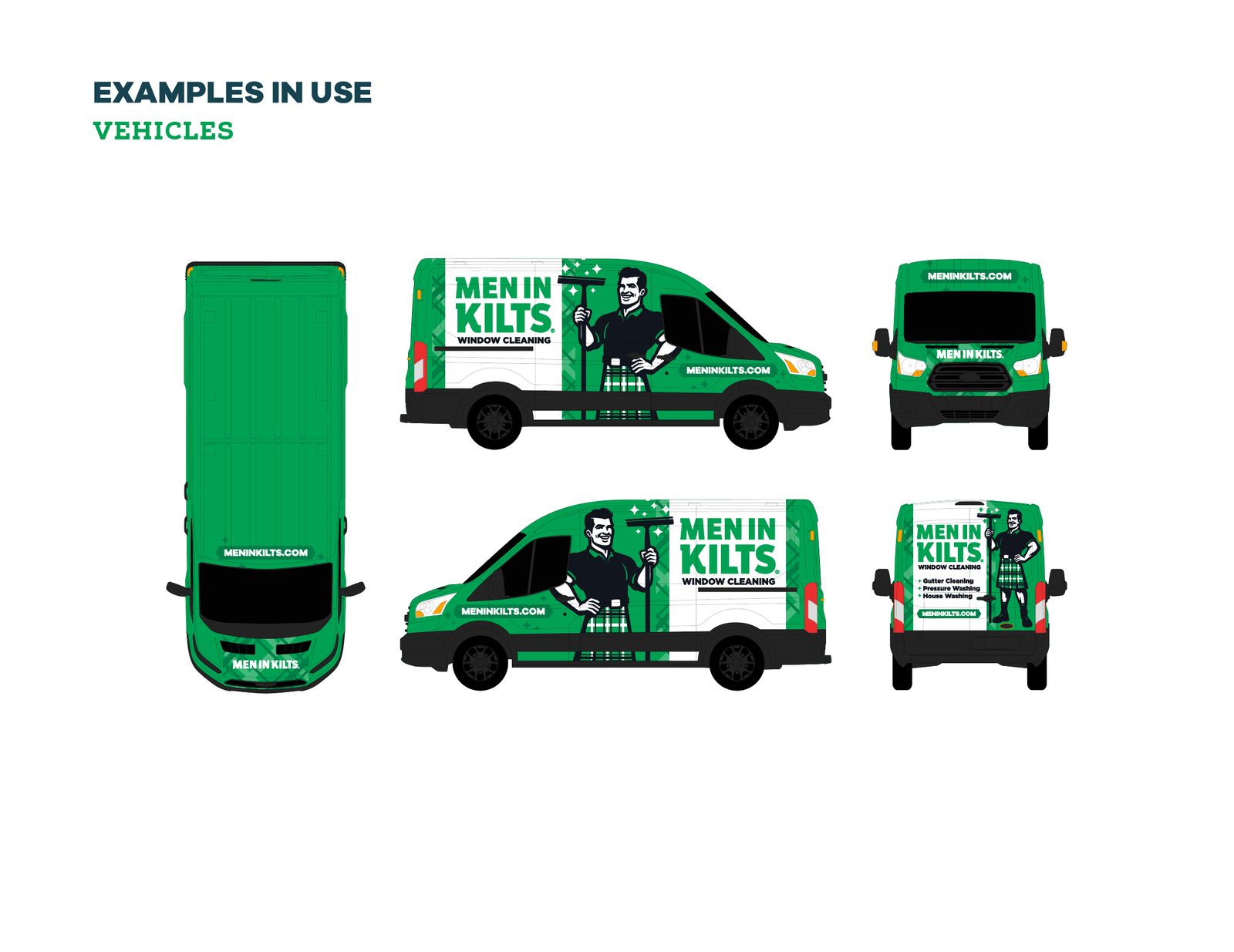 Vehicle wrap, van four views