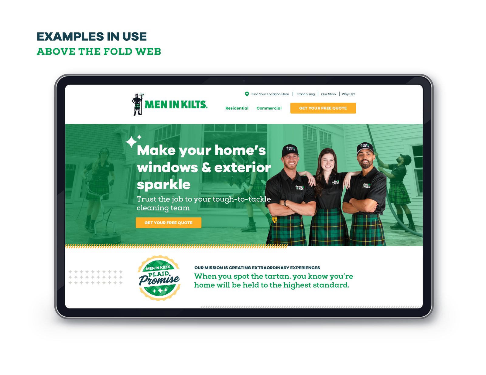 Above-the-fold website page