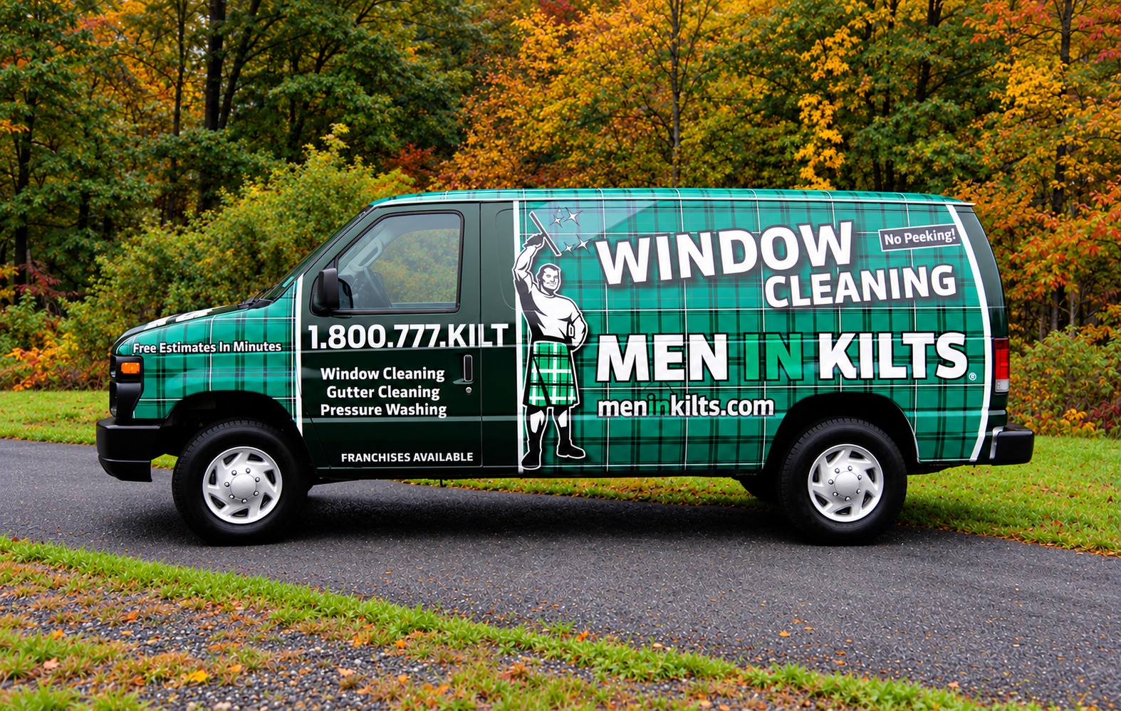 Before: Men in Kilts service van before the redesign
