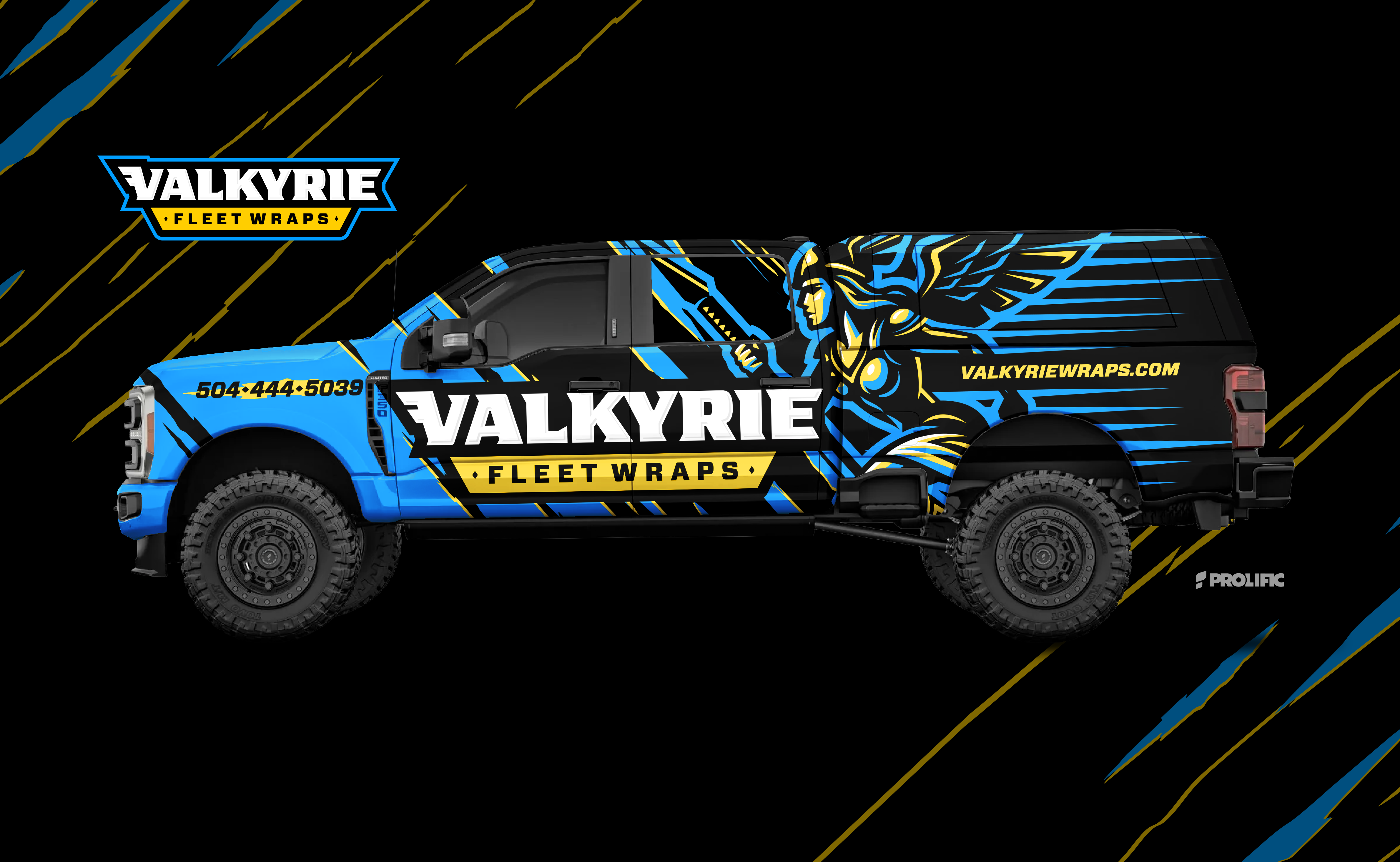 After: Valkyrie Fleet Wraps truck wrap design