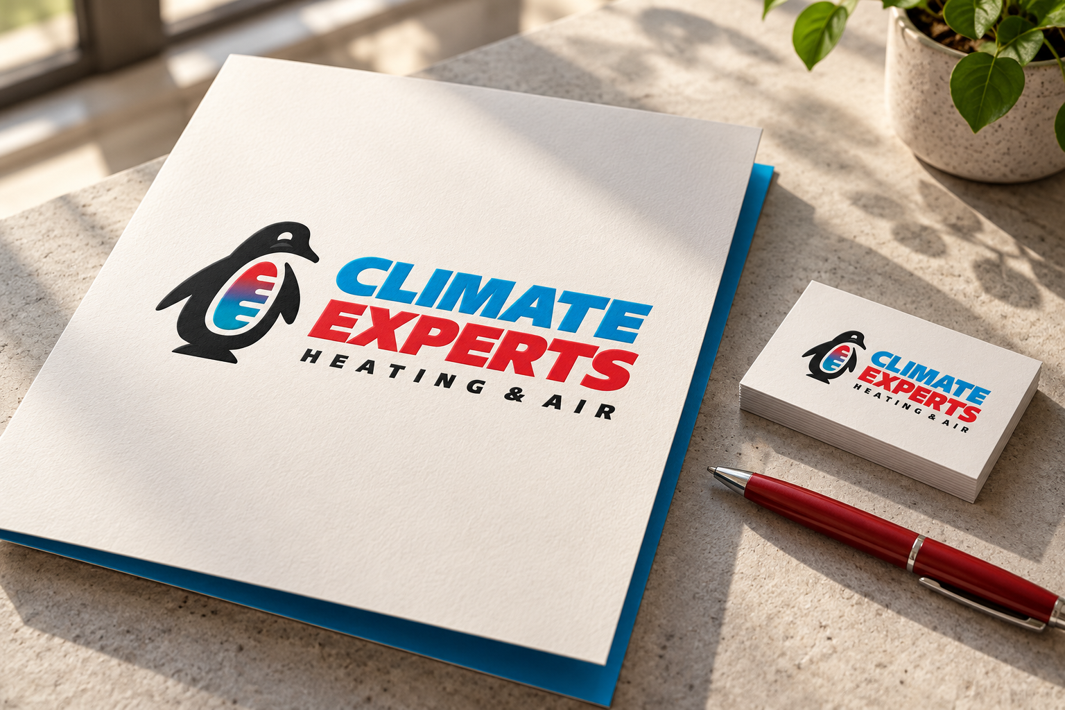 AI-generated brand concept for Climate Experts: client folder.