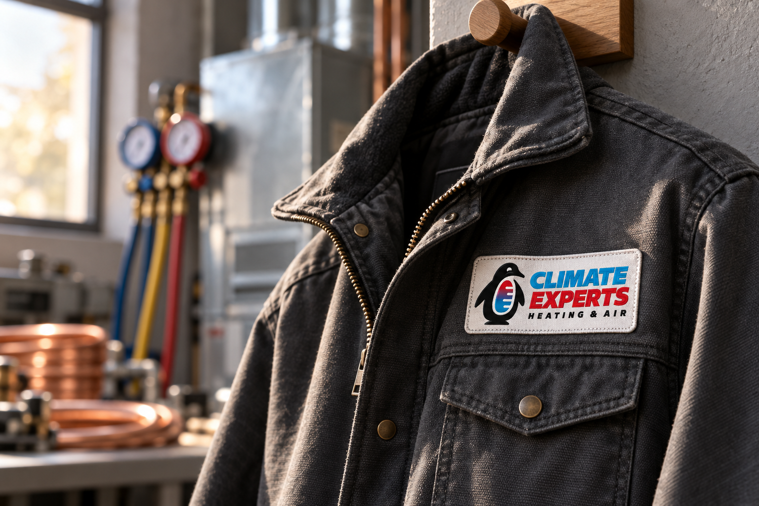 AI-generated brand concept for Climate Experts: field jacket.